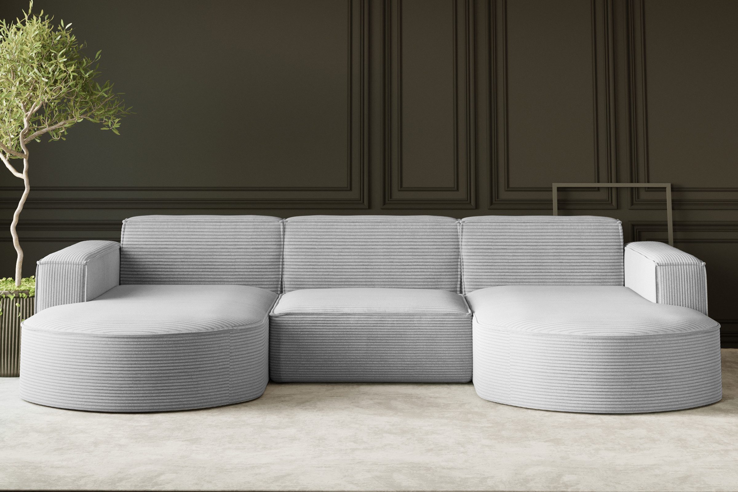 Kaiser Möbel Ecksofa Sofa U form, Couch MODENA U STUDIO stoff Verita, Poso, Quelle