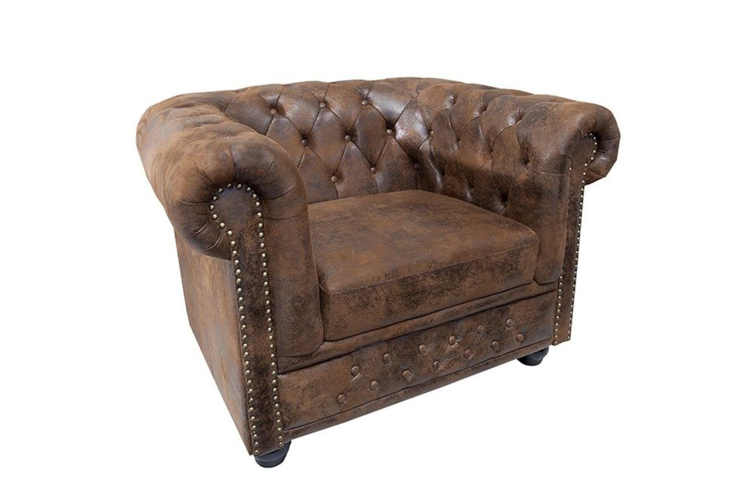 Sitzer Neu Sessel, Stoff JVmoebel Chesterfield 1 Couch Sofa Polster Fernseh Sessel Couchen Textil