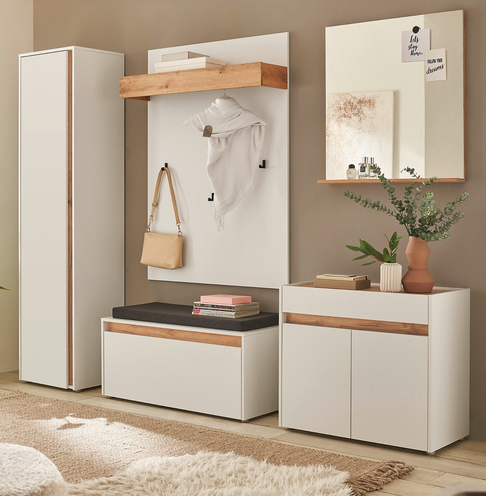 Furn.Design Garderoben-Set Center, (Flurgarderobe in weiß günstig online kaufen