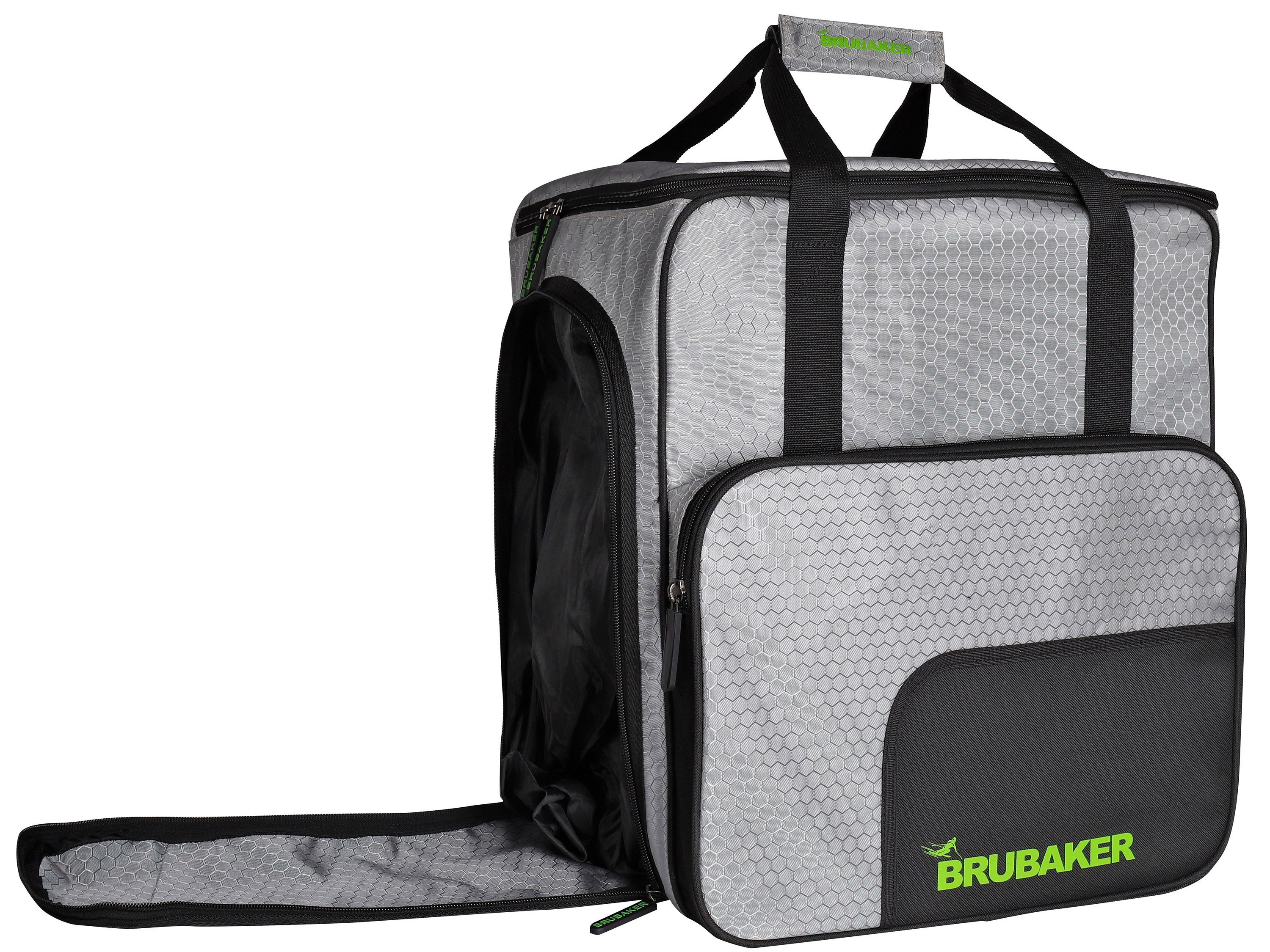 BRUBAKER Sporttasche Skischuhtasche, Skitasche für Skistiefel (1-tlg., reißfest und nässeabweisend), Komfort Stiefeltasche mit Rucksackfunktion für Skischuhe, Helmtasche
