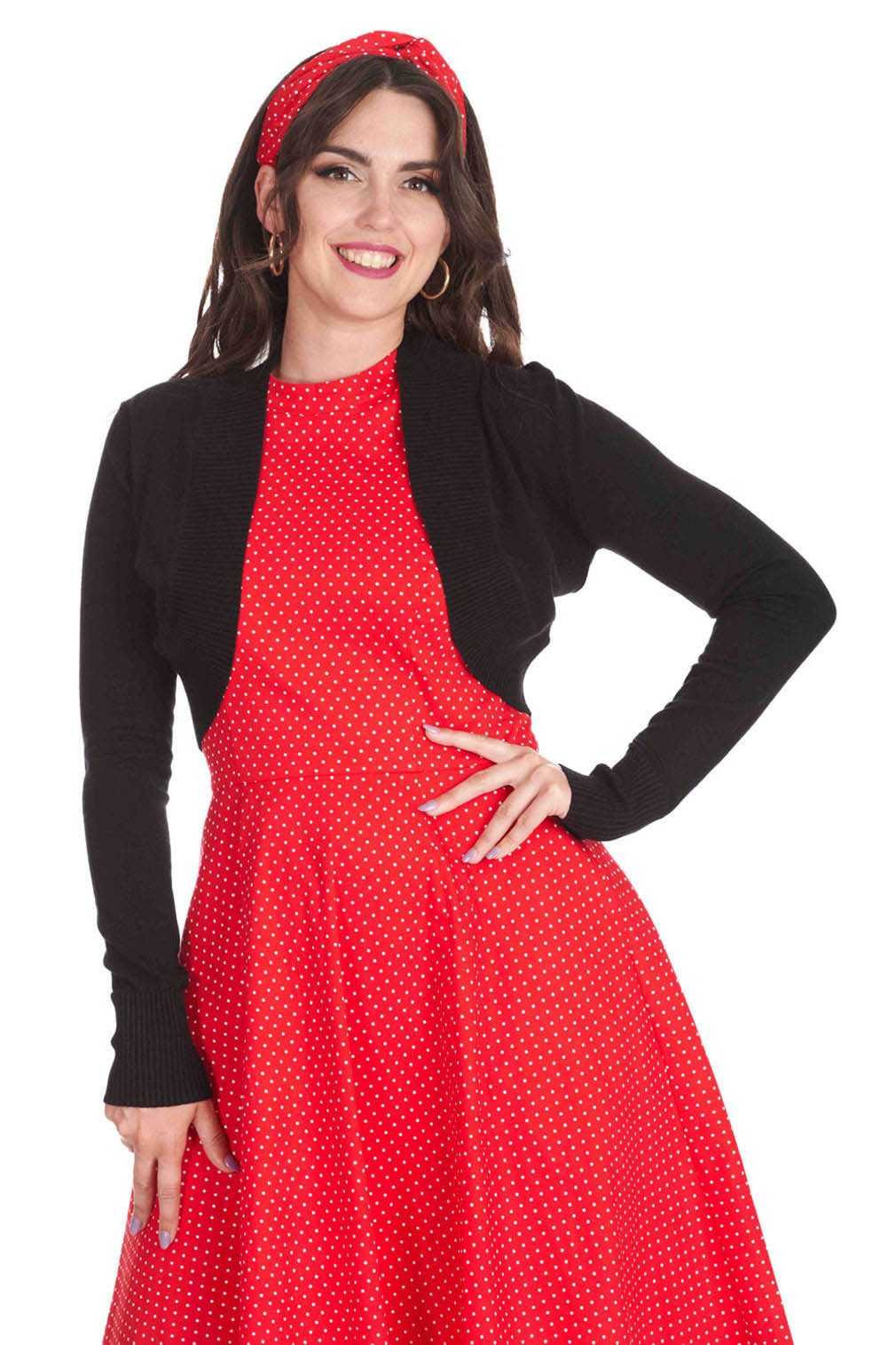Banned Bolero Betty Schwarz Vintage Rockabilly Strickjacke