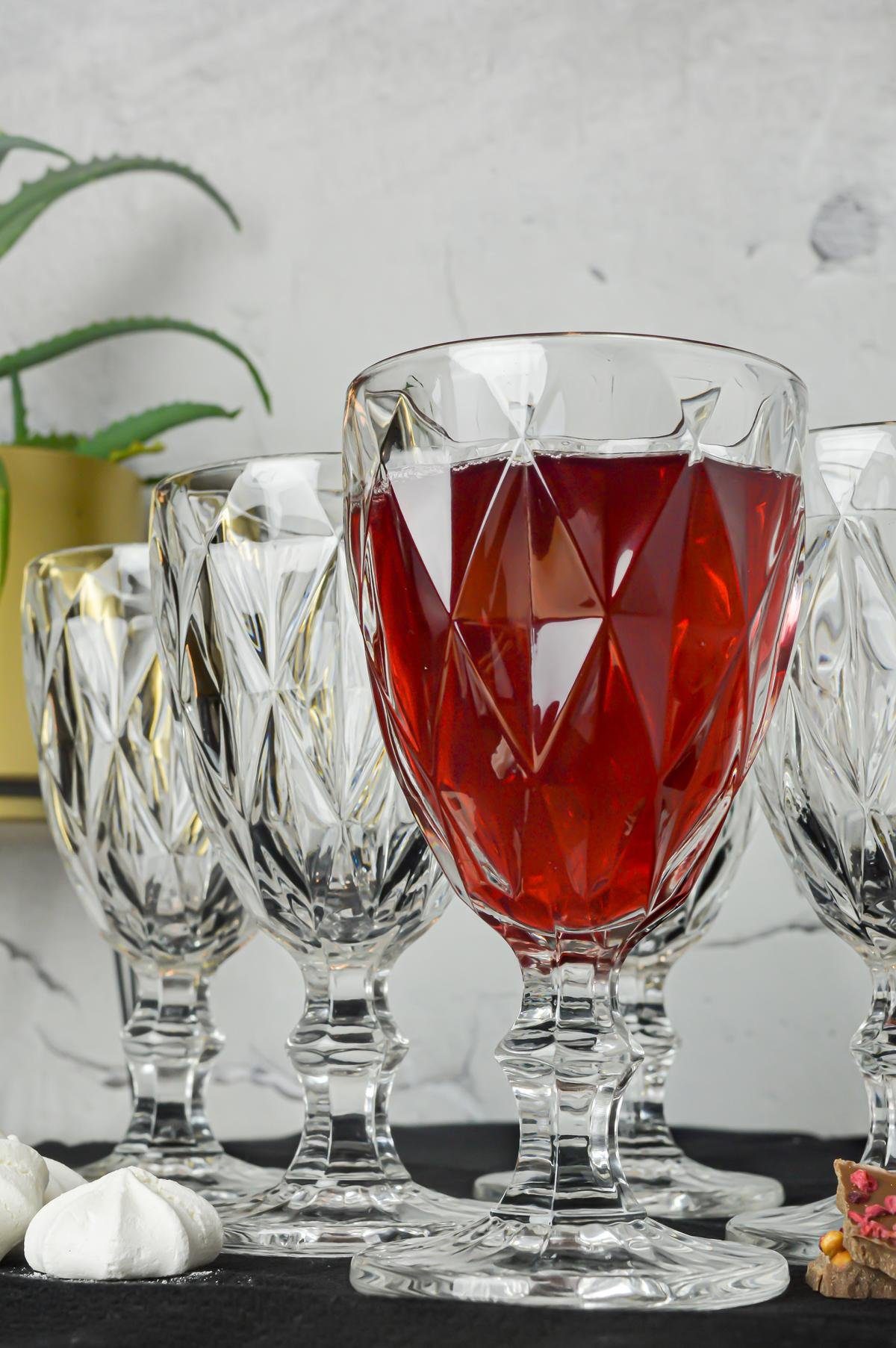 Sendez Weinglas 6 Weingläser mit Schliff 300ml auf Fuß Rotweingläser Gabi, 6-tlg., Glas – Bild 4 von 4