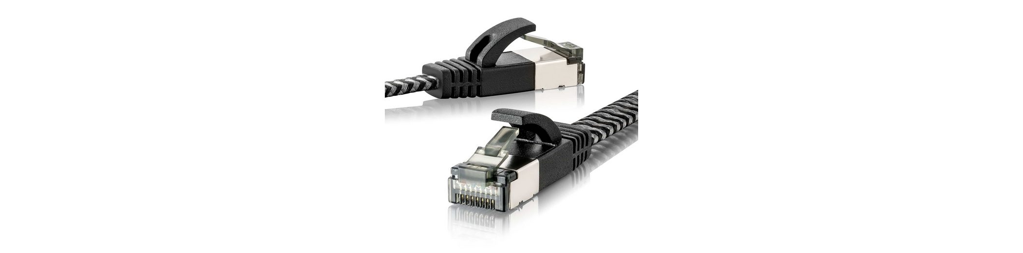 SEBSON »LAN Kabel 1m CAT 7 flach Netzwerkkabel 10 Gbit/s RJ45 Stecker Kabel UFTP