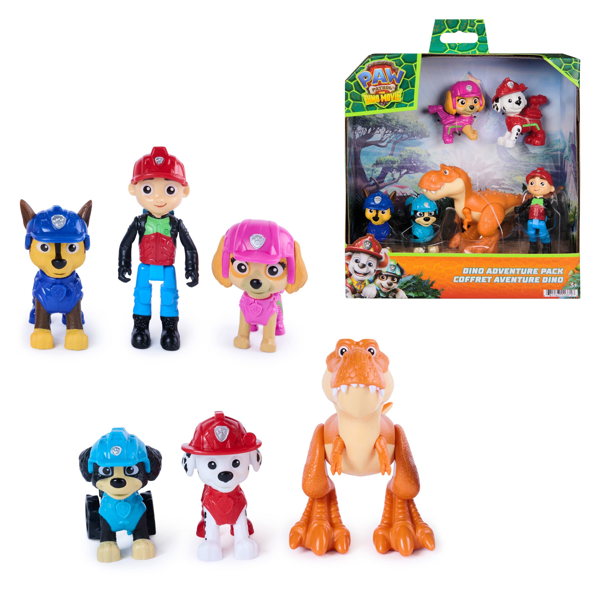 Spin Master Spielfigur PAW Patrol: Der Dino Film, Dino Abenteuer Figuren-Geschenkset, (Set)