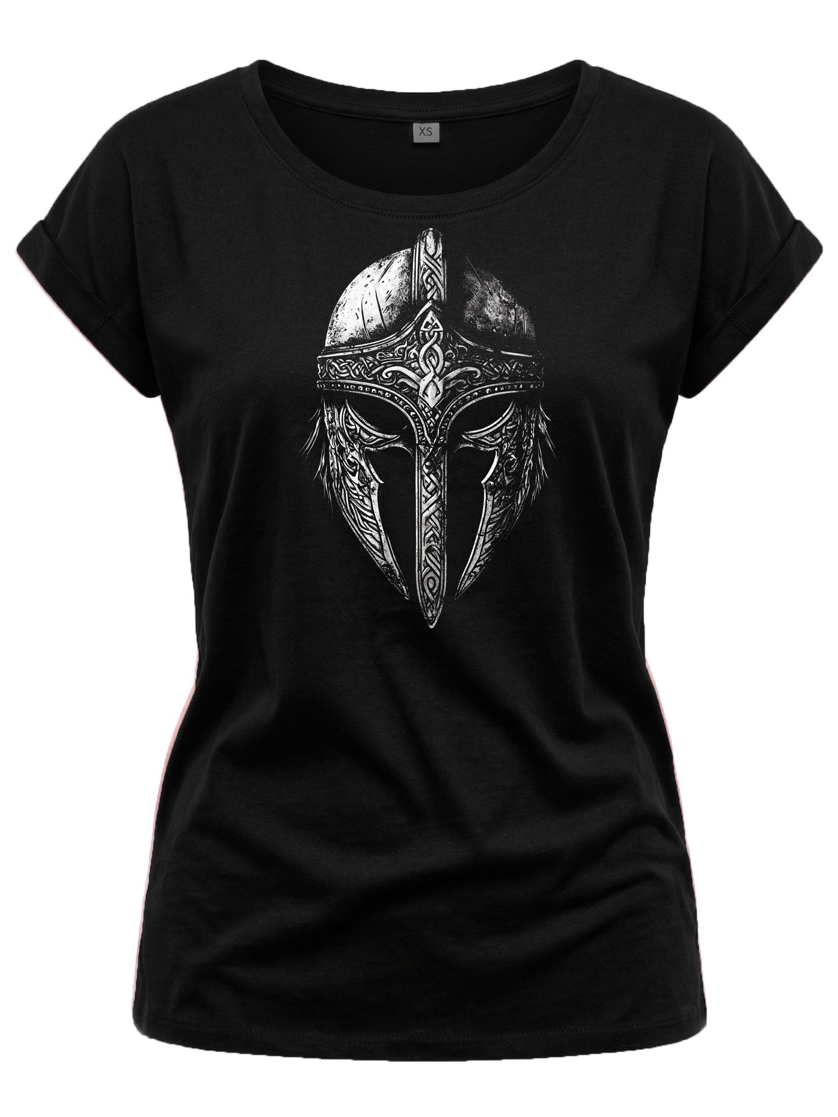 Print-Shirt Wikinger Helm Viking Kurzarm Top für Damen