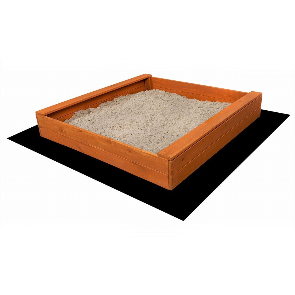 BABY MIX Sandkasten Buddelkasten Sandkiste Spielecke, (Spar-Set, 1-tlg., 120 x 120 x 20 cm robust), Sitzbänke, imprägniert, Bodenvlies, einfacher Aufbau