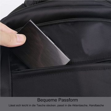 NUODWELL Taschenorganizer Slim Schnallenstil geschlossen Pocket Metall Schwarz Visitenkartenetui