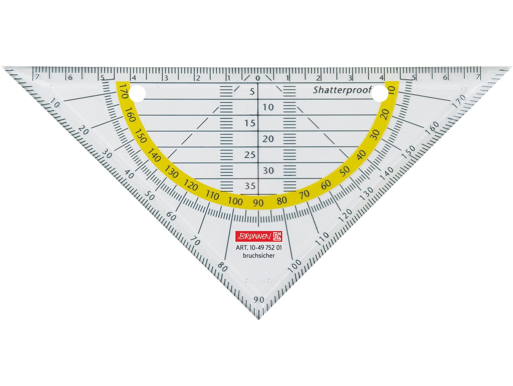 Baier & Schneider Schulheft Geometrie Dreieck 16 cm bruchsicher mit Facette, bruchsicher mit Tuschenoppen und Facette
