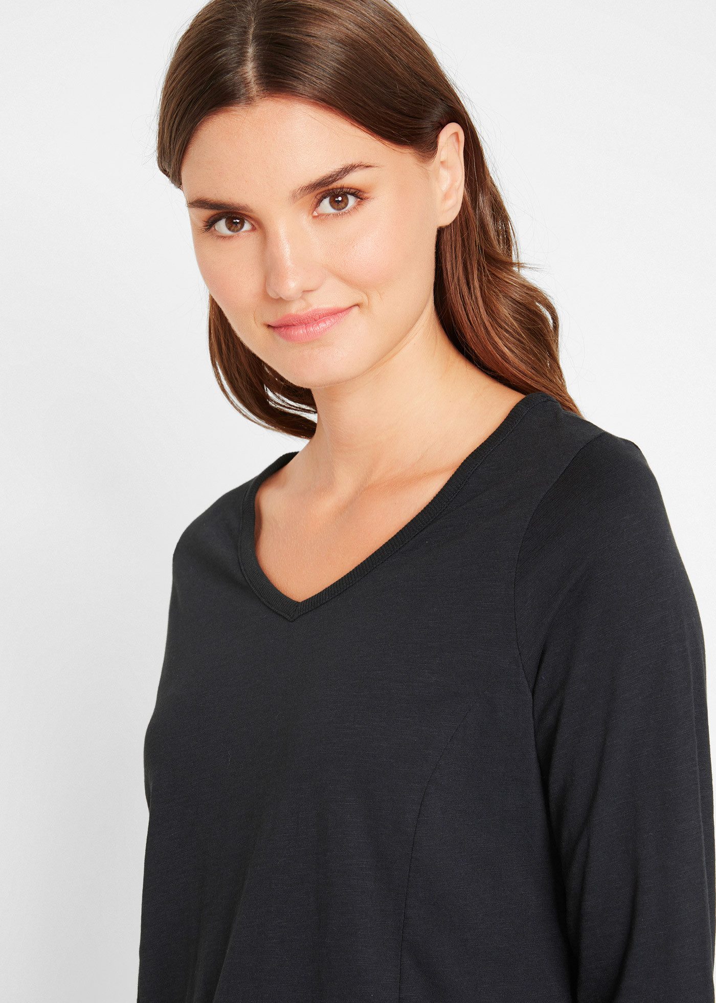 bonprix Longshirt A-Linie, mit dekorativen Knöpfen, aus Baumwolle, Casual Stil