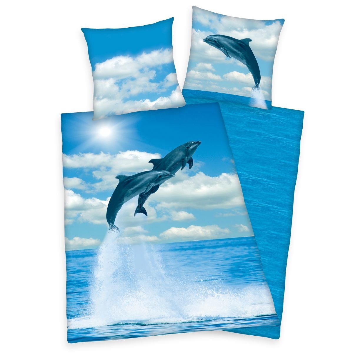 Herding Bettwäsche Delfin 135x200cm Delphine Blau günstig online kaufen