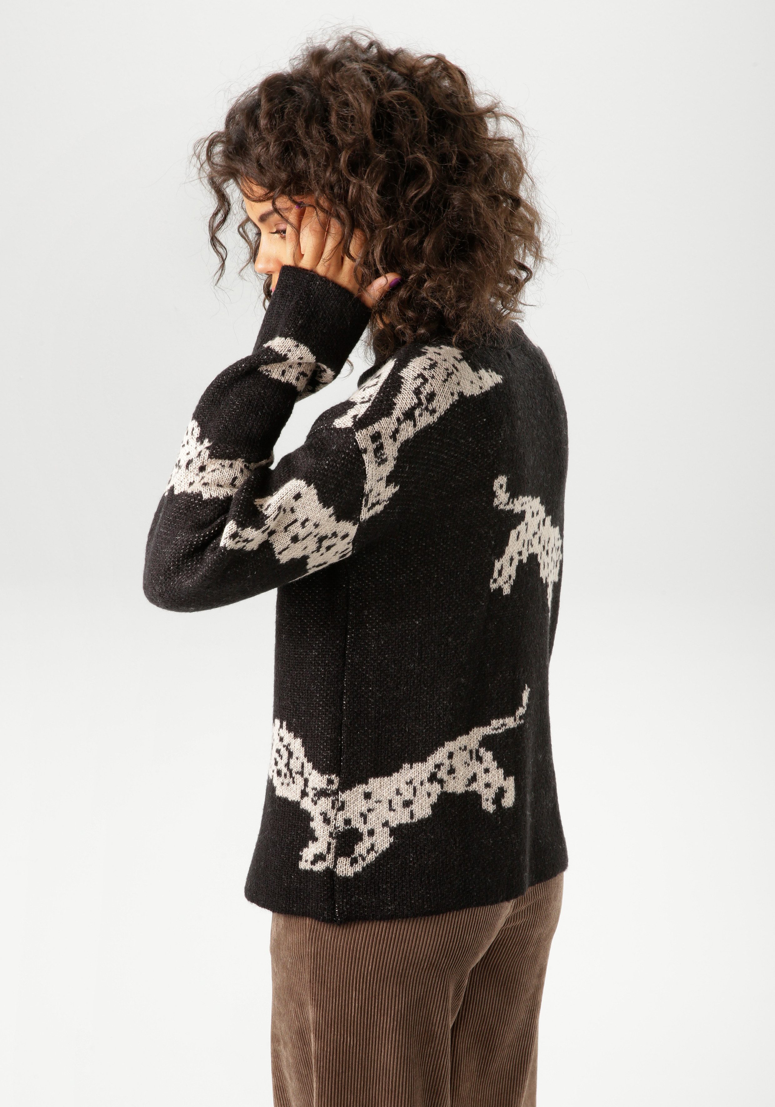Aniston CASUAL Strickpullover mit eingestrickten Leoparden