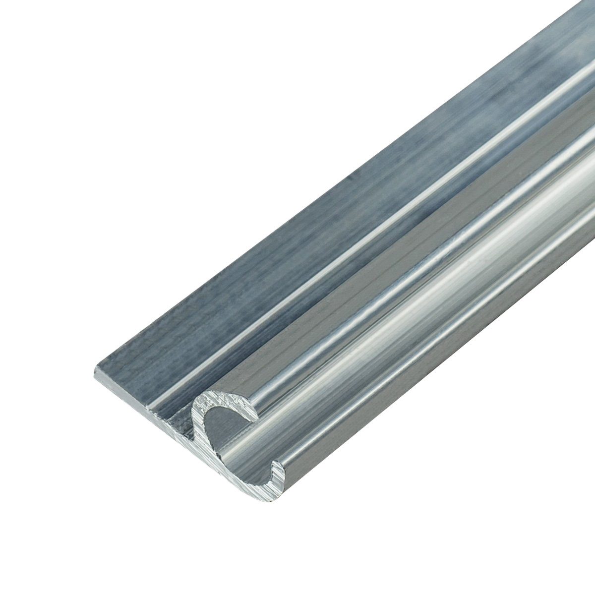 LYSEL® U-Laufschiene Kederschiene Kederleiste Aluminium 45° pressblank für 5-9mm Keder L: 1, (1-tlg), 1000 x 15 x 30 mm [L x B x H]