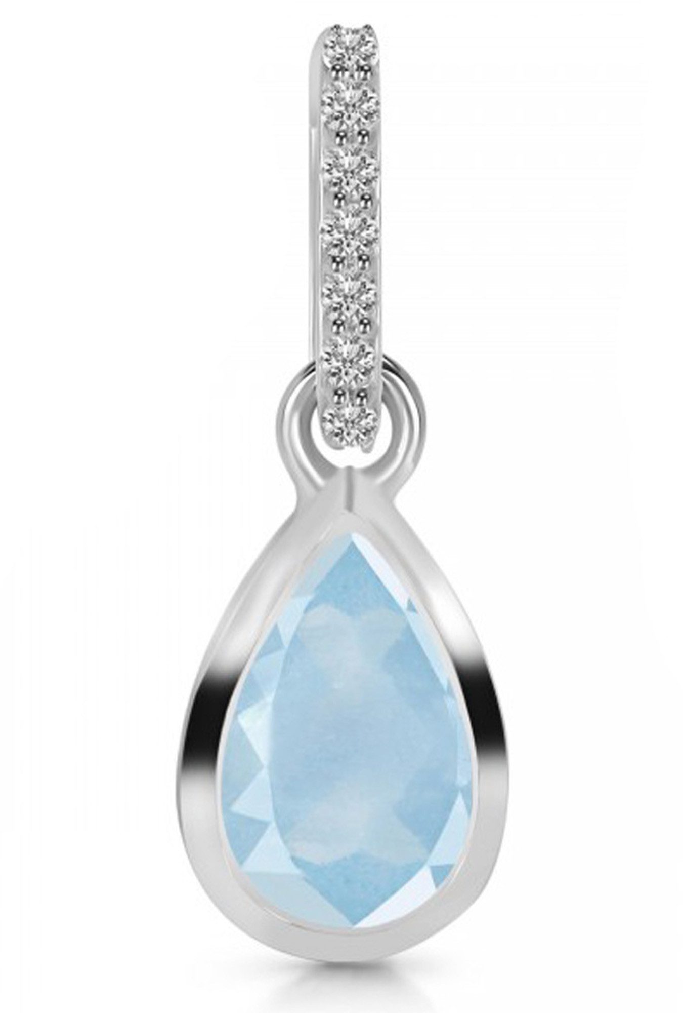 Limana Кулоны echter blauer Aquamarin Topas 925 Silber Damen Anhänger für Kette (inkl. Herz Gravur Dose), edle Geschenkidee Geschenk für Damen Edelsteinschmuck
