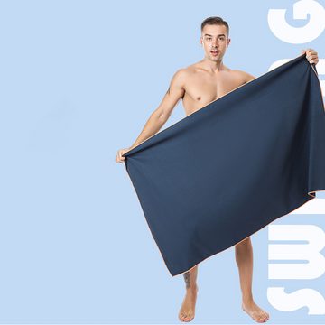 BlauCoastal Badetücher Badetuch groß XXL Größe 80 x 130 cm, Badetücher Saunatuch Baumwolle taubenblau