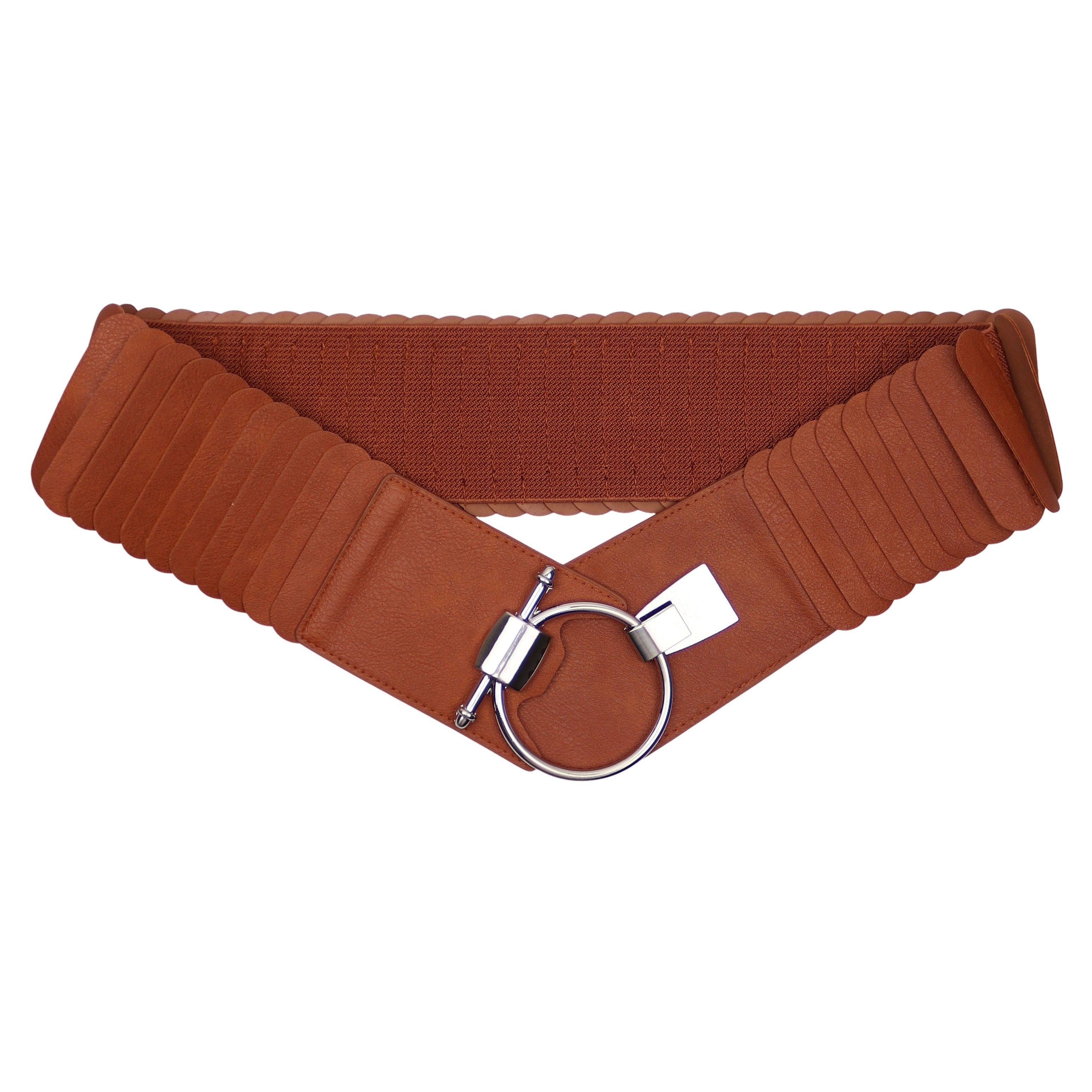 MIRROSI Taillengürtel Leo Unifarbe breit 8cm für Taillenumfang 85 bis 110cm, ONESIZE (Unifarben, Angenehmes Tragesgefühl, Leopard Muster) Breiter Stretch Gürtel