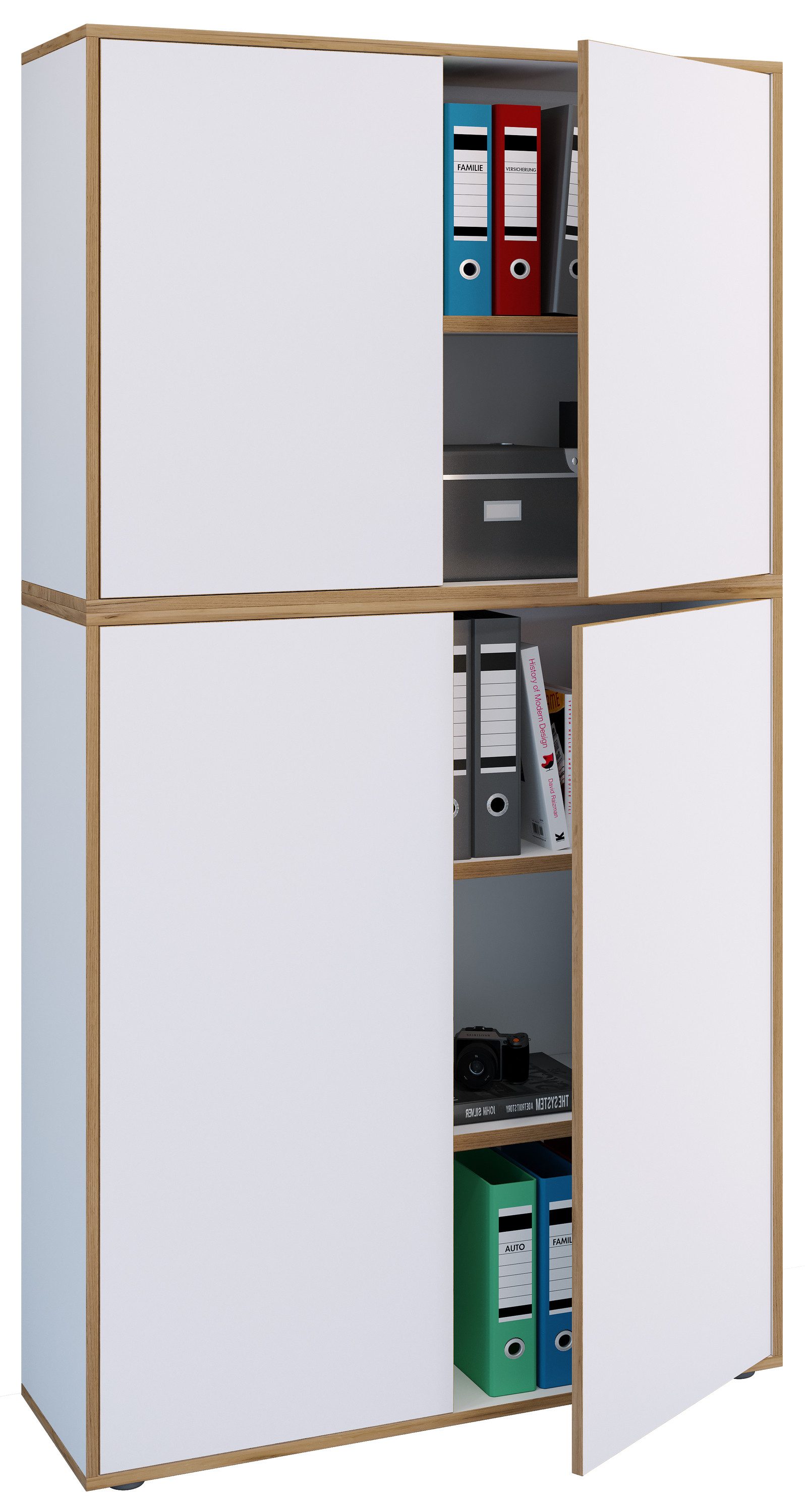 VCM Aktenschrank Arbeitszimmer Salia B. 100 x T. 33 x H. 183 cm Aktenschrank mit 5 Fächern, Drehtüren, für Büro und Homeoffice