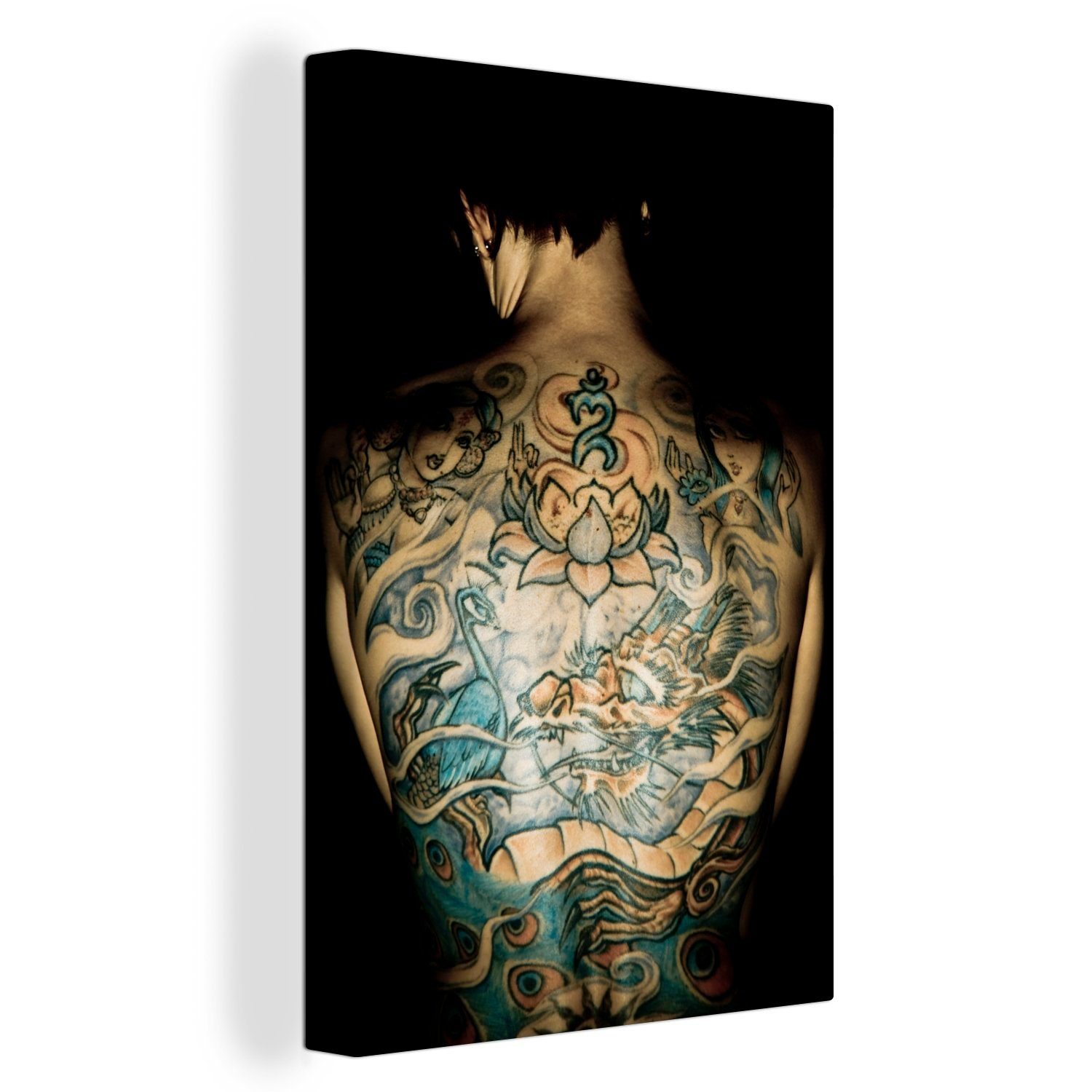 OneMillionCanvasses® Leinwandbild Jemand mit bunten Tattoos, (1 St), Leinwandbild fertig bespannt inkl. Zackenaufhänger, Gemälde, 20x30 cm | Leinwandbilder