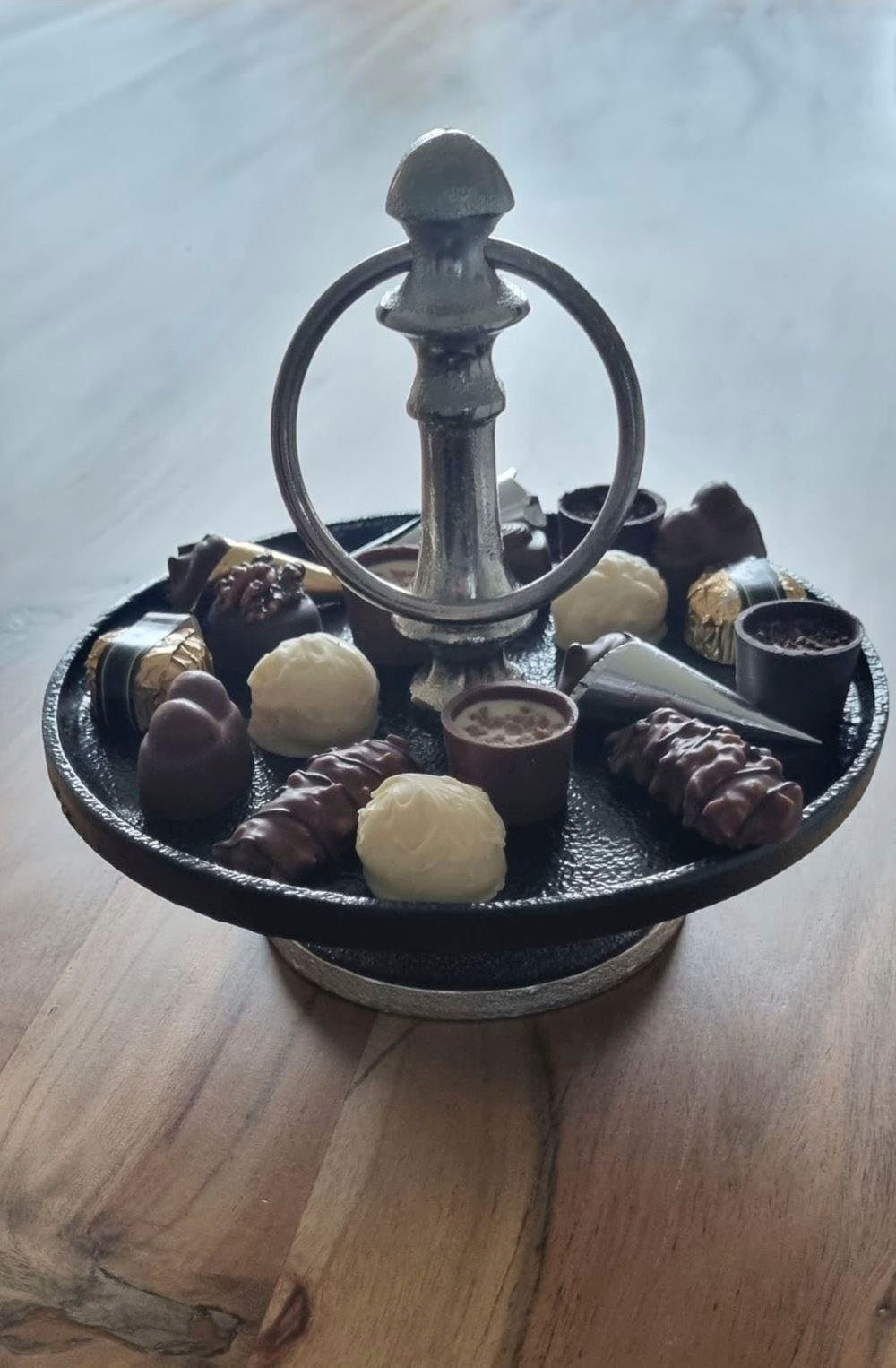 Ambiente Haus Etagere Etagere 1 Stufe Silber und Schwarz, Aluminium, (1-tlg)