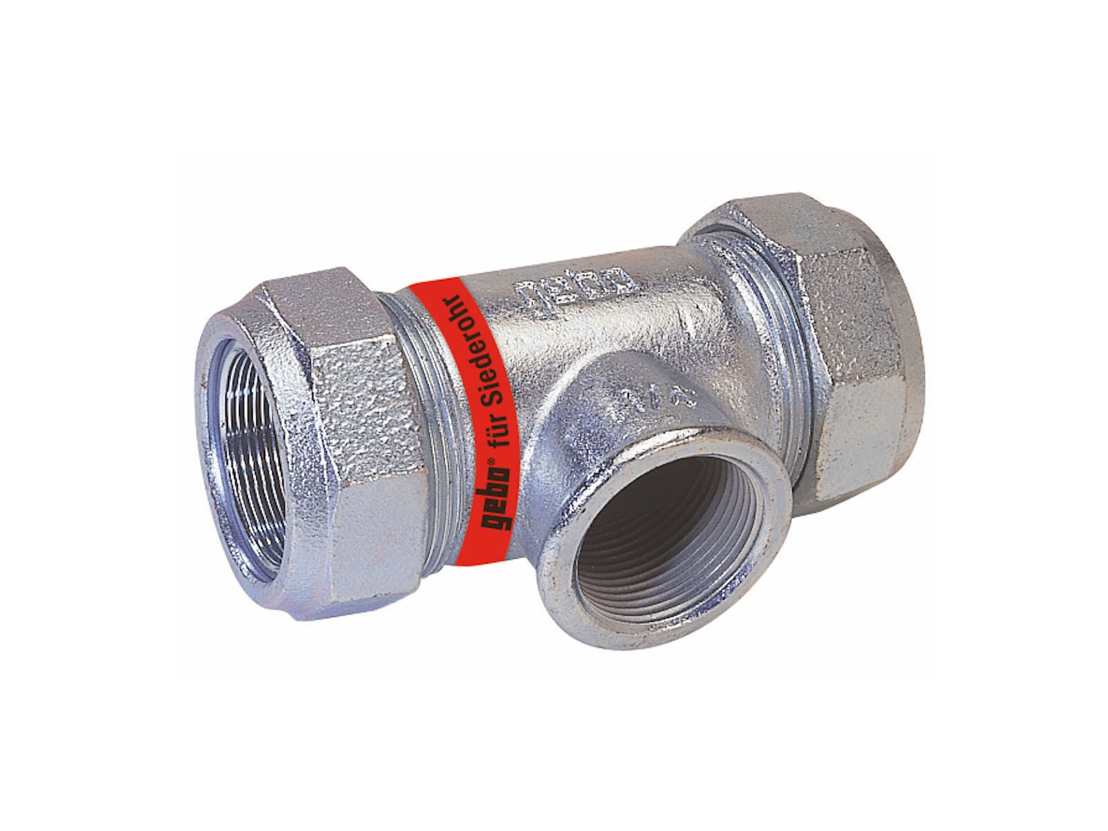 GEBO Gewindefitting Temperguss-Klemmverbinder Typ T, Abgang mit IG - für Siederohr, Ø 57 mm x 57 mm x IG 2 Zoll