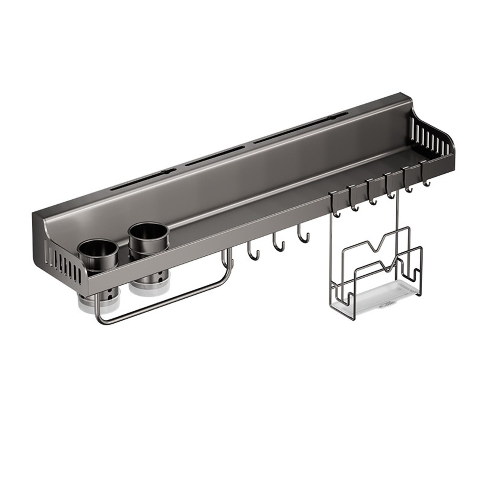 Jumpeak Ножиblock messerblockedelstahl,MultifunktionalesMesserregal,Küchenregal, Kein Bohren erforderlich, vielseitig einsetzbar, beweglicher Haken
