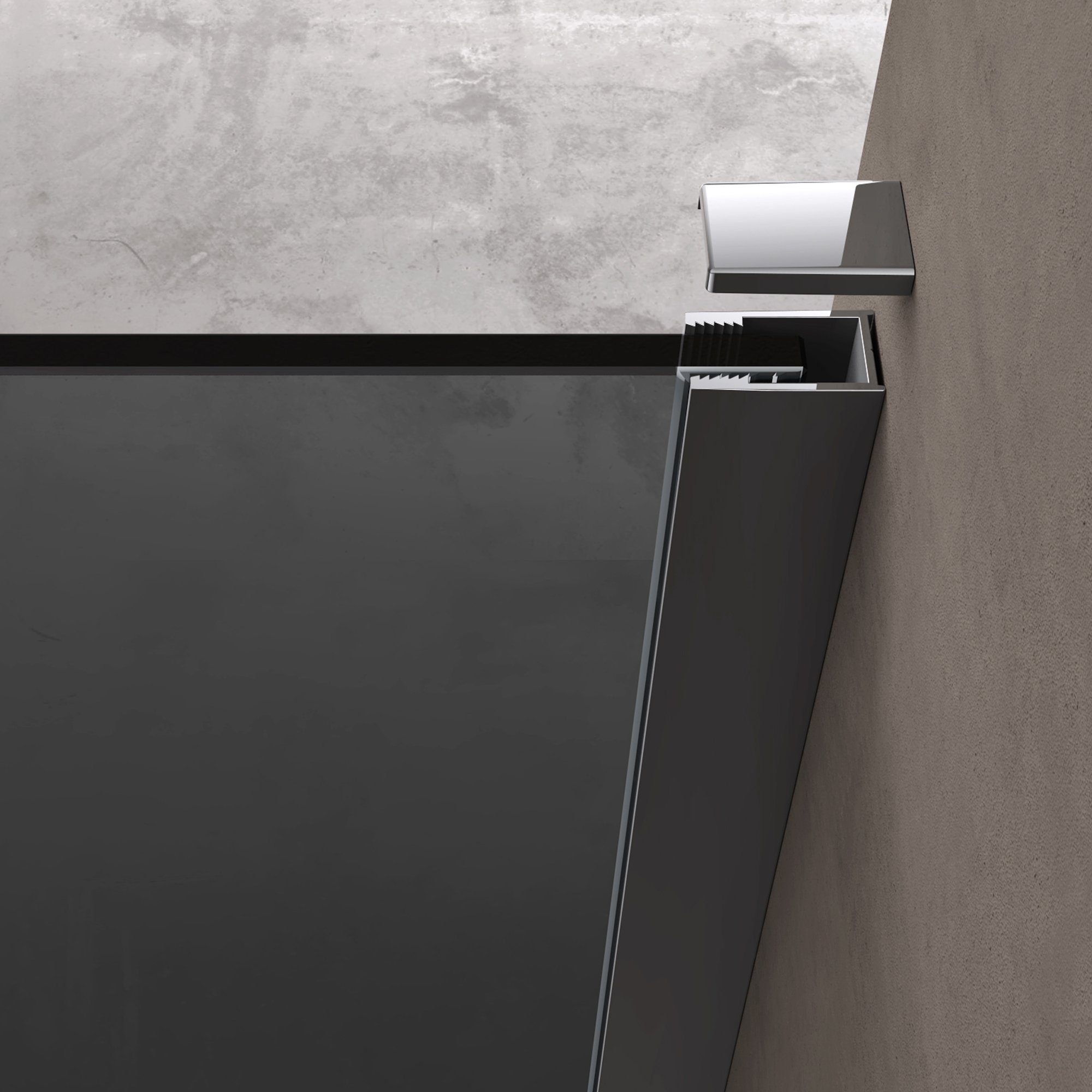 doporro Walk-in-Dusche Duschwand Duschkabine Duschabtrennung ESG-Glas mit NANO H: 200cm, Einscheibensicherheitsglas