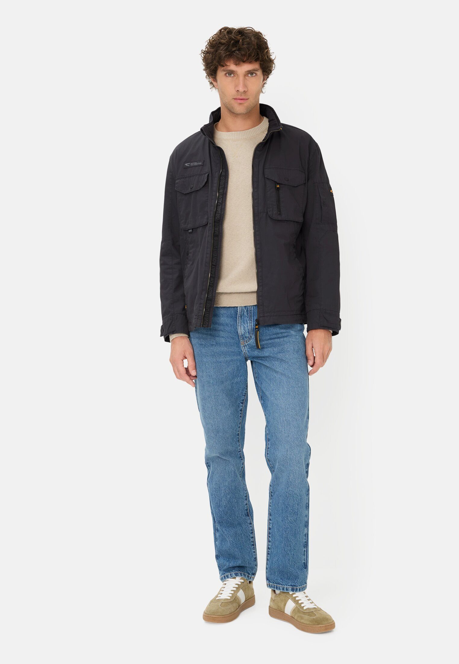 camel active Blouson Blouson mit Stehkragen Langarm Markenlogo