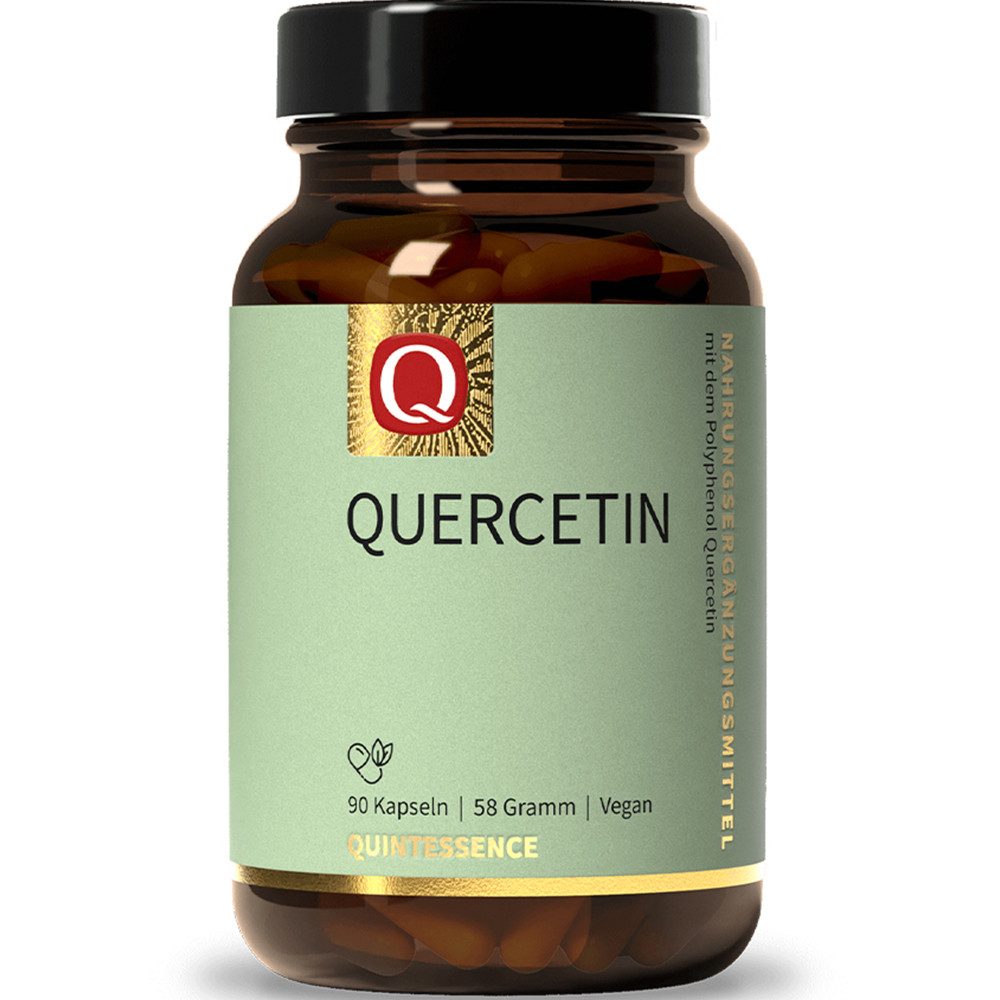 Quintessence Quercetin 500 mg pro Kapsel – Veganes Flavonoid ohne Zusatzstoffe-90 Kapseln, 58 g, Hochwertige Premiumqualität - 1-2 Kapseln täglich - ohne Zusatzstoffe