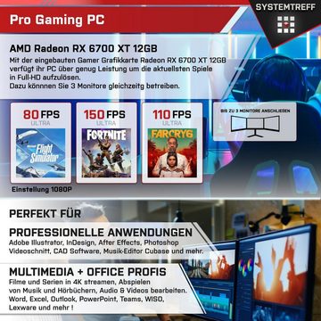 SYSTEMTREFF Gaming-PC-Komplettsystem (27", AMD Ryzen 9 5900X, Radeon RX 6700 XT, 32 GB RAM, 1000 GB SSD, Windows 11, WLAN)