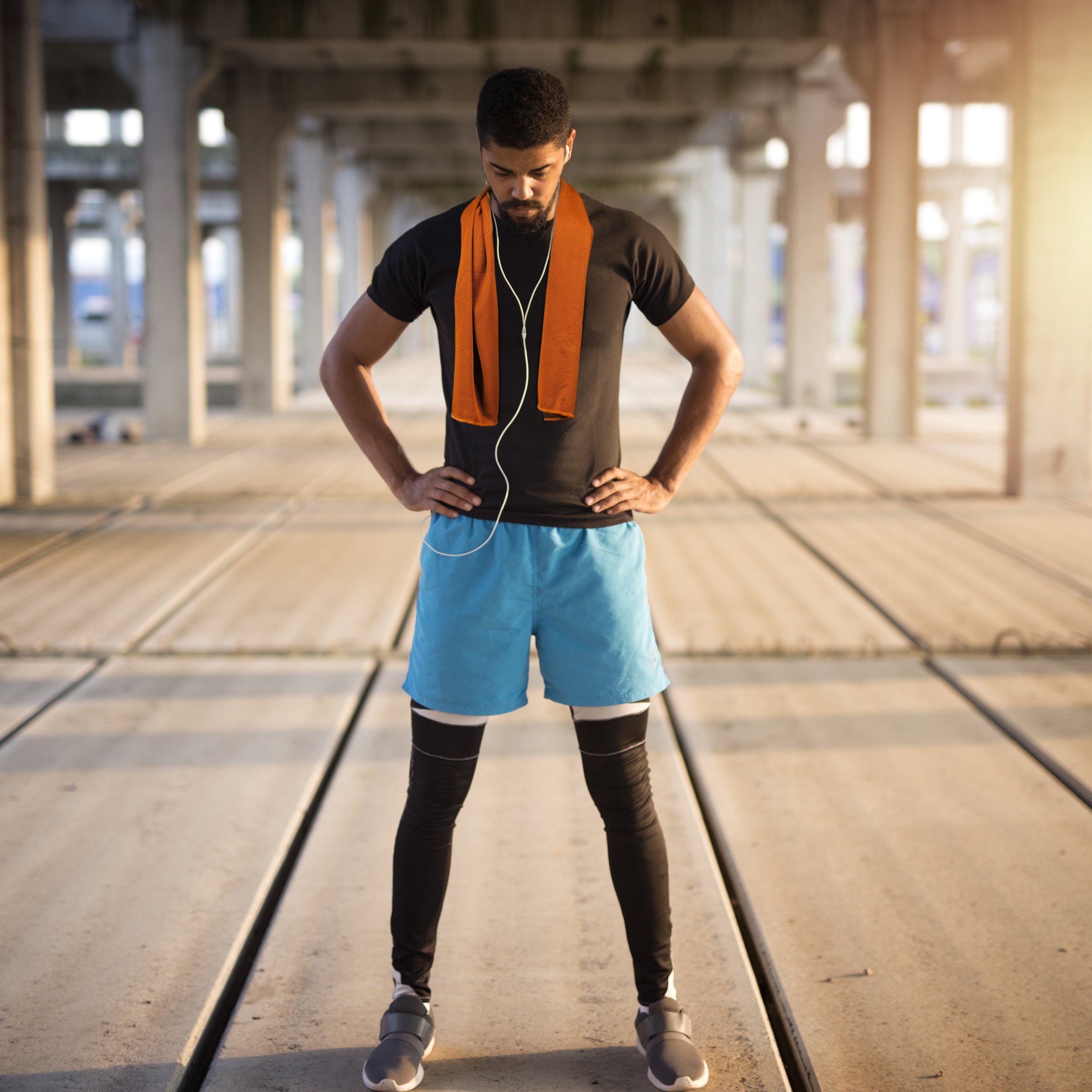 Transparent Grün Kühlendes Sporthandtuch im Handtuch 2er Grau Grün Pack, relaxdays