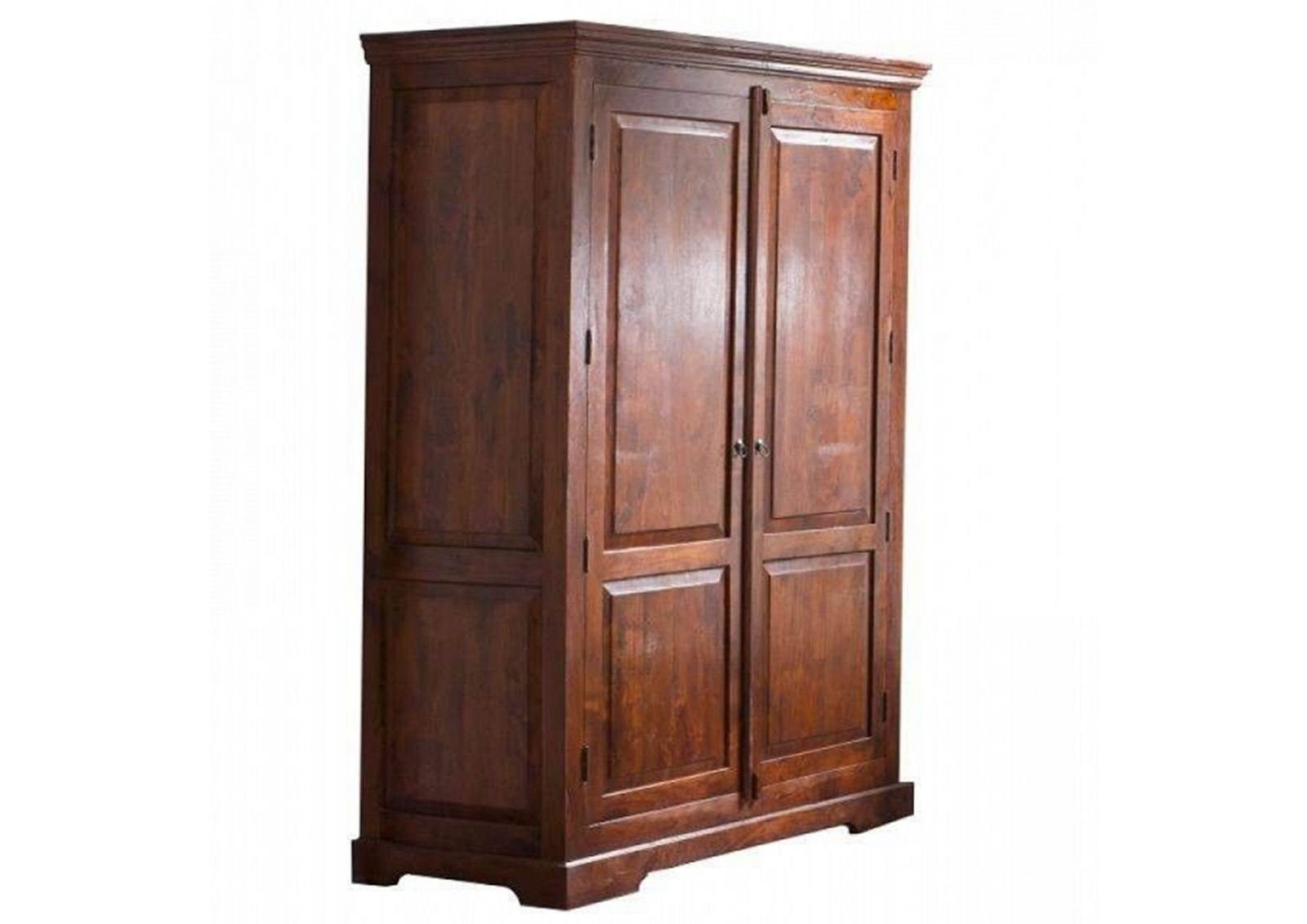 Massivmoebel24 Kleiderschrank (Kleiderschrank Akazie 140x65x200 nougat günstig online kaufen