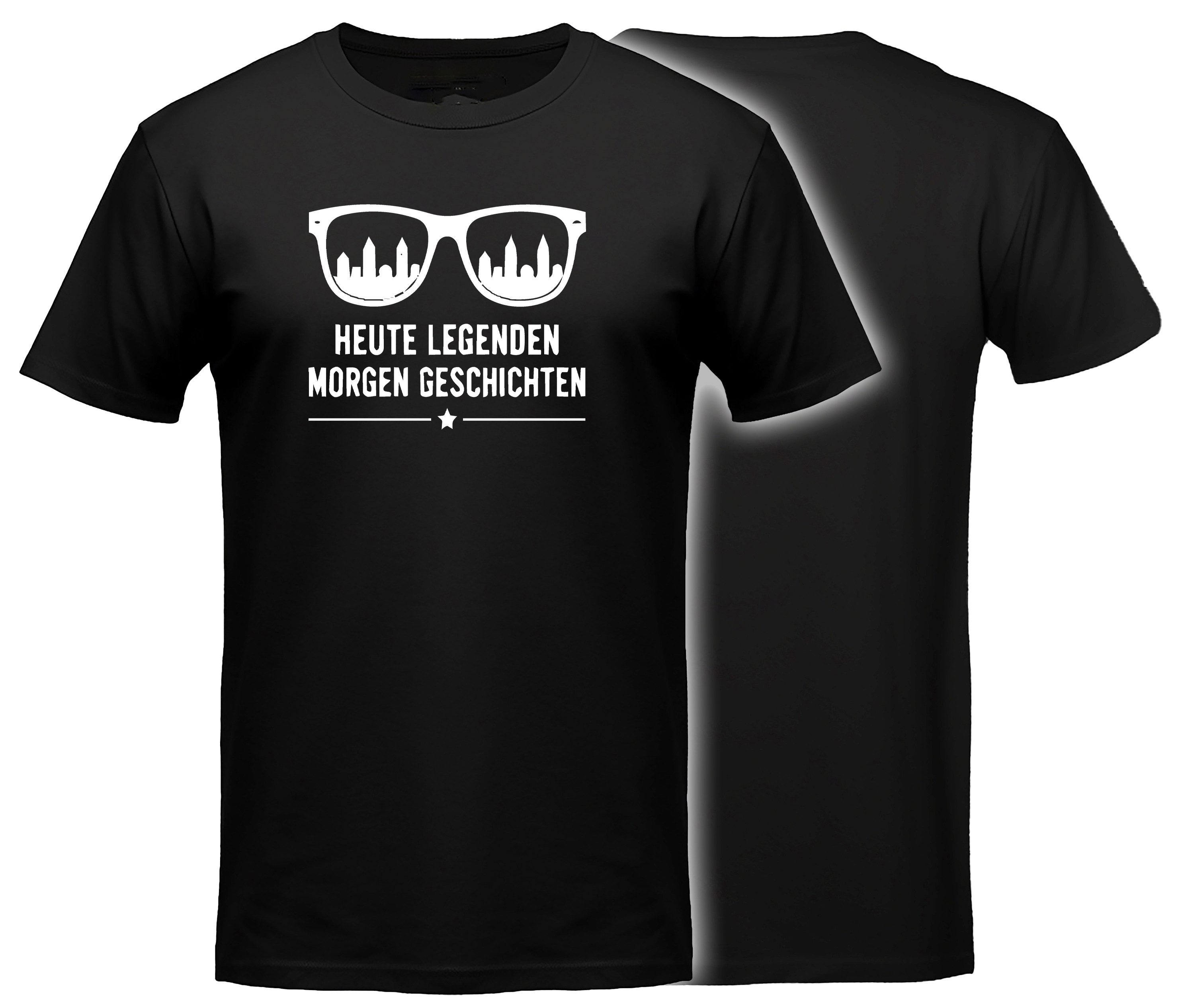 MyDesign24 T-Shirt JGA Shirt - Jungesellenabschied T-Shirt - Heute Legenden Kurzarm T-Shirt schwarz Regular Fit Gr.L i872