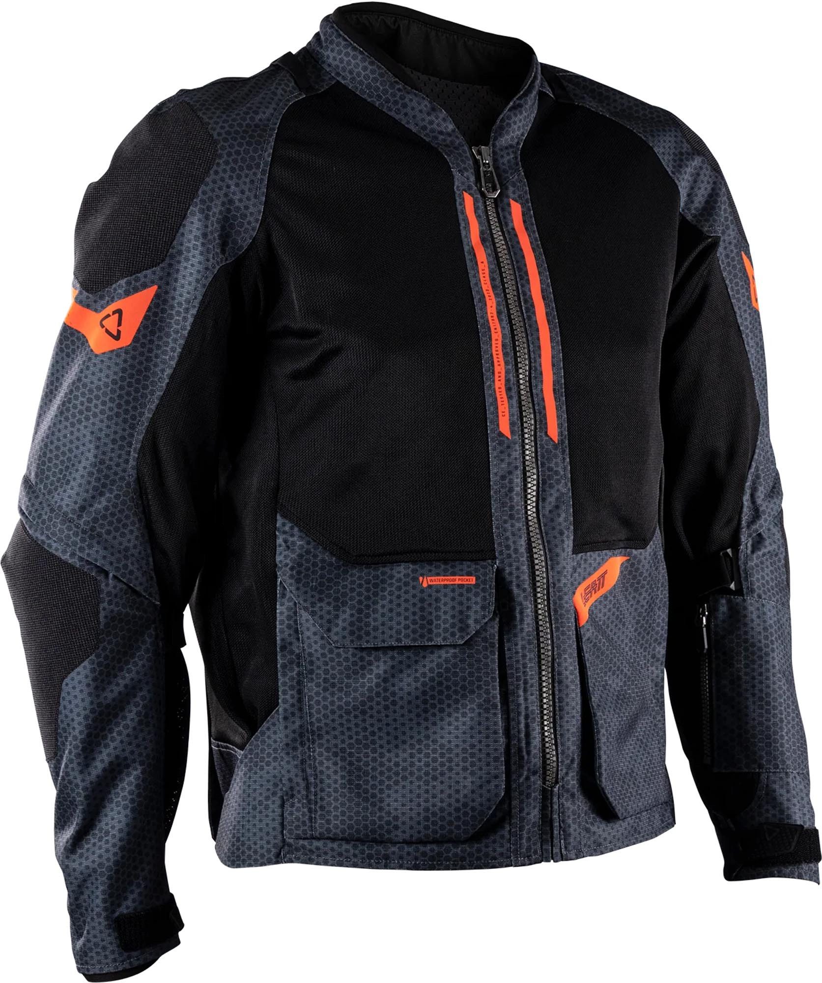 Leatt Motorradjacke ADV FlowTour 4.5 Short Motorrad Textiljacke Rückenprotektor enthalten,Brustprotektor vorbereitet,Verbindungsr