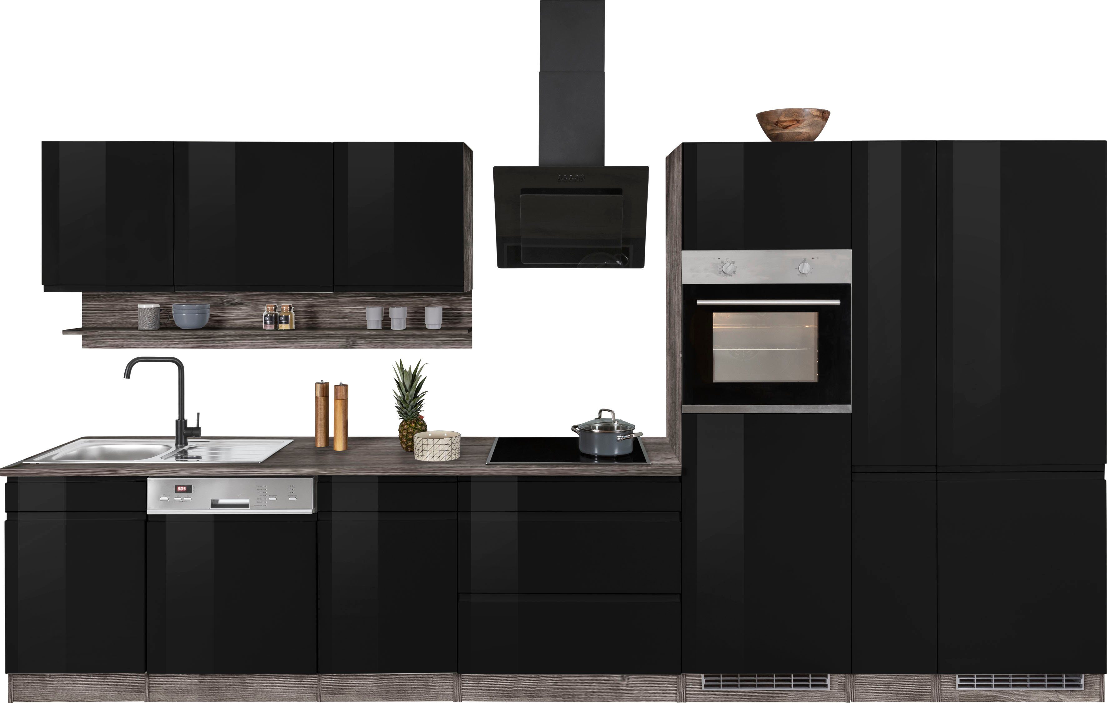 KOCHSTATION Küchenzeile KS-Virginia, Breite 390 cm, mit Glaskeramik-oder Induktionskochfeld. Reduzierter Preis € 3.931,99. Unverbindliche Preisempfehlung € 5.699,00