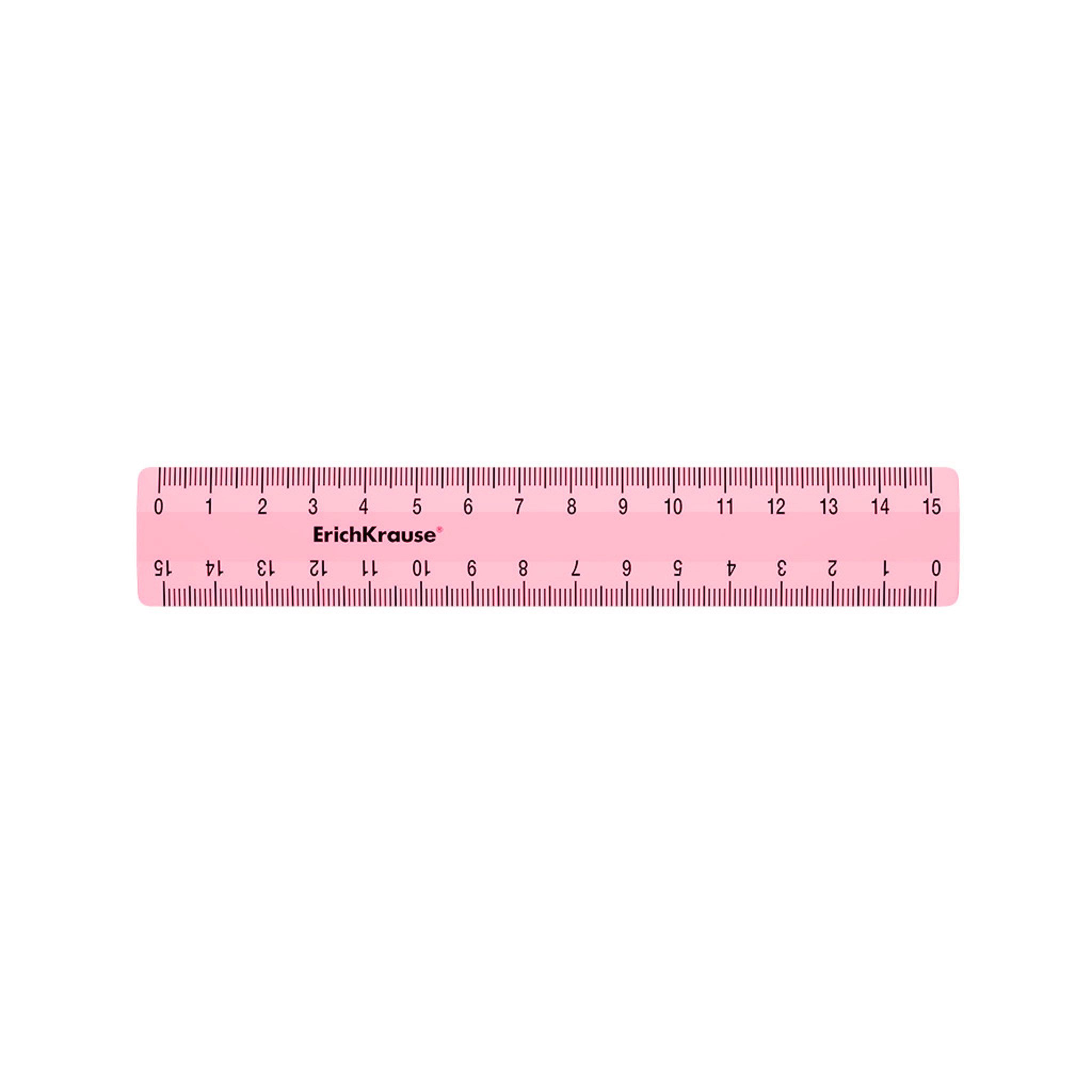 Erich Krause Lineal, Lineal 15cm Kunststoff 1 Stück Rosa