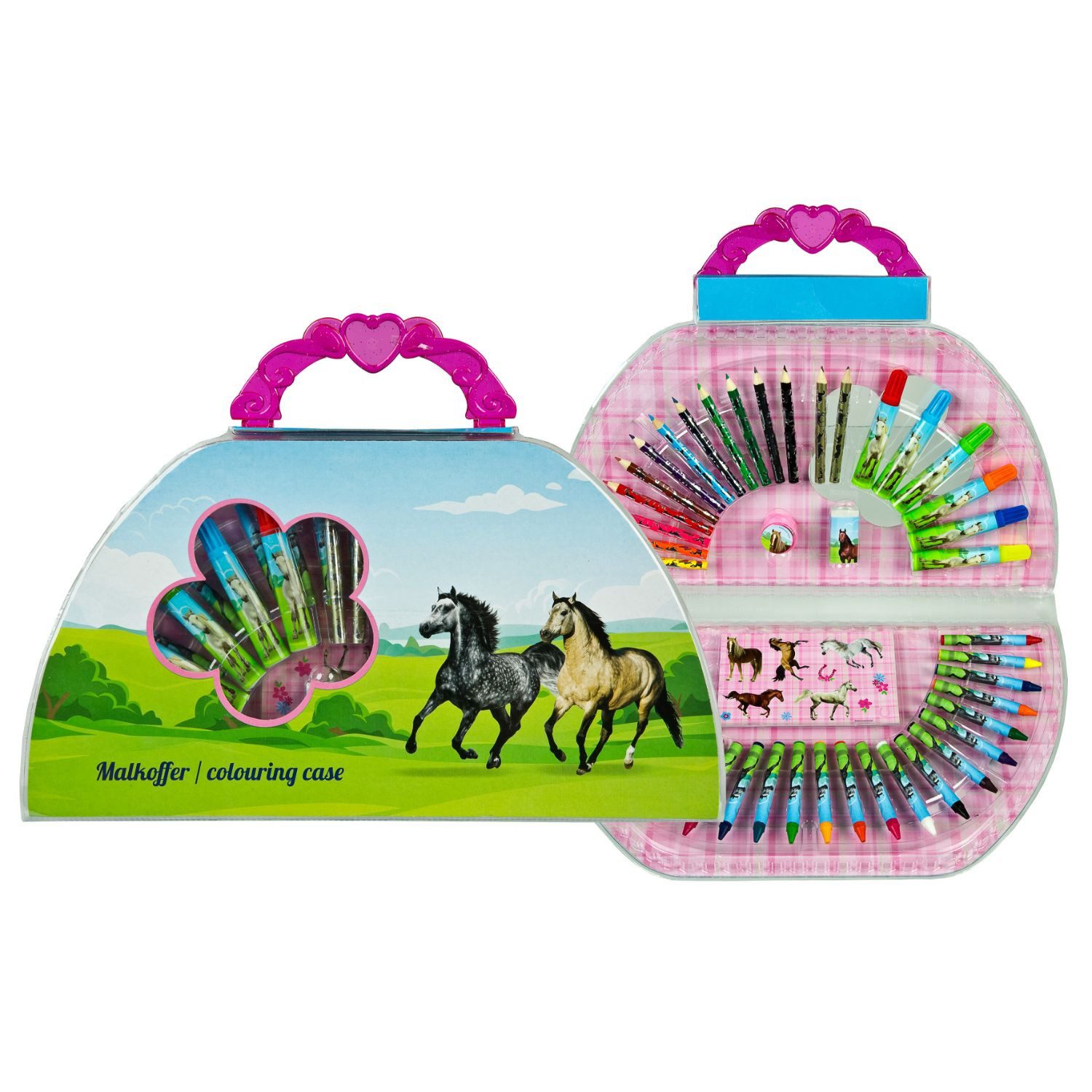 Horse Club Malpalette Kunst-Set Mal- und Zeichenkoffer Kreativset für Kinder