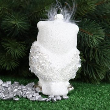 INGE-GLAS® Christbaumschmuck INGE-GLAS® Weihnachts-Hänger Weiße Eule ca 11,5 cm (1-tlg)