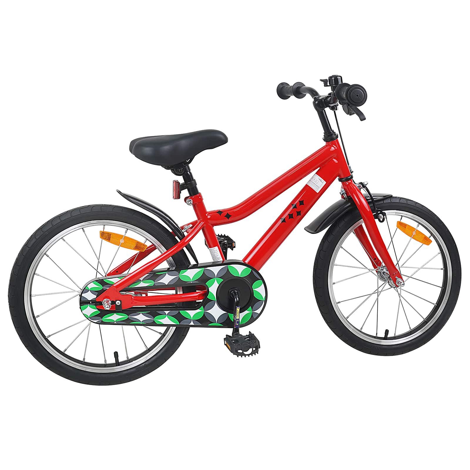 vidaXL Kinderfahrrad 123 x 51 x 78 cm Kinderfahrrad 18 Zoll für 5-7 Jahre alt Rot