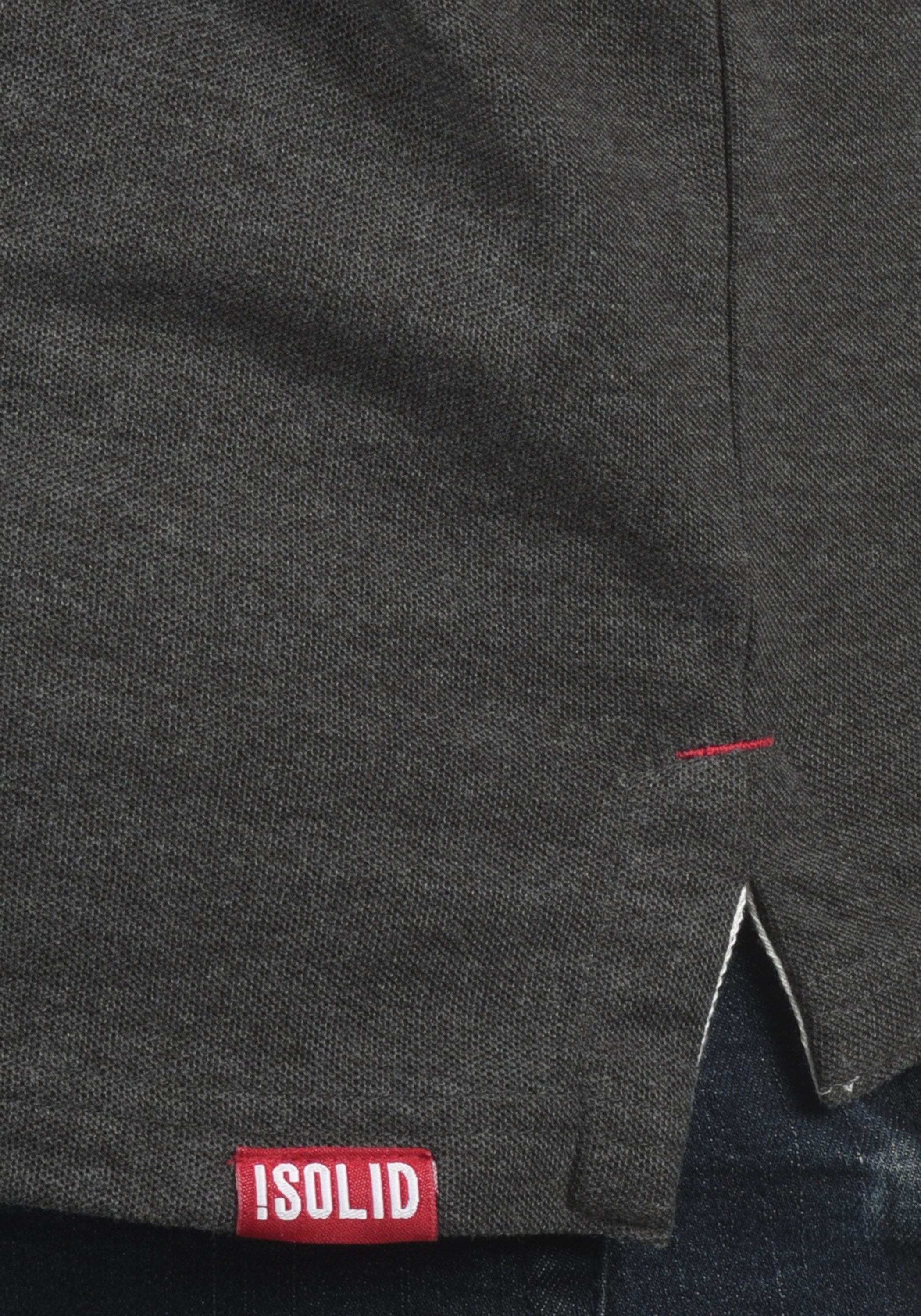 Grey (8288) Poloshirt verlängerter Rückenpartie Polo mit Dark SDBenjaminPolo !Solid Melange