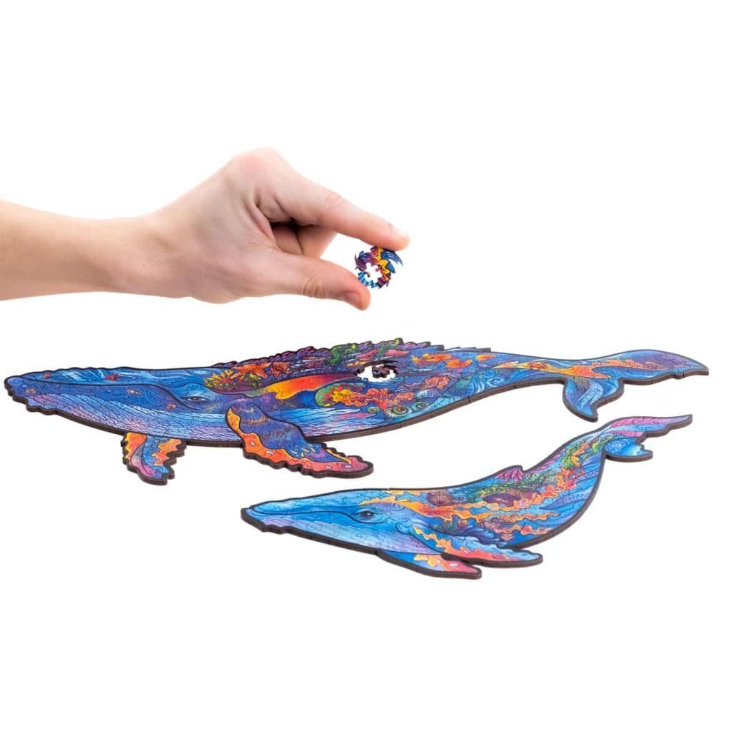 Whales Puzzleteile Unidragon Milky Medium 172-tlg. Puzzle Holzpuzzle 33x20 cm,