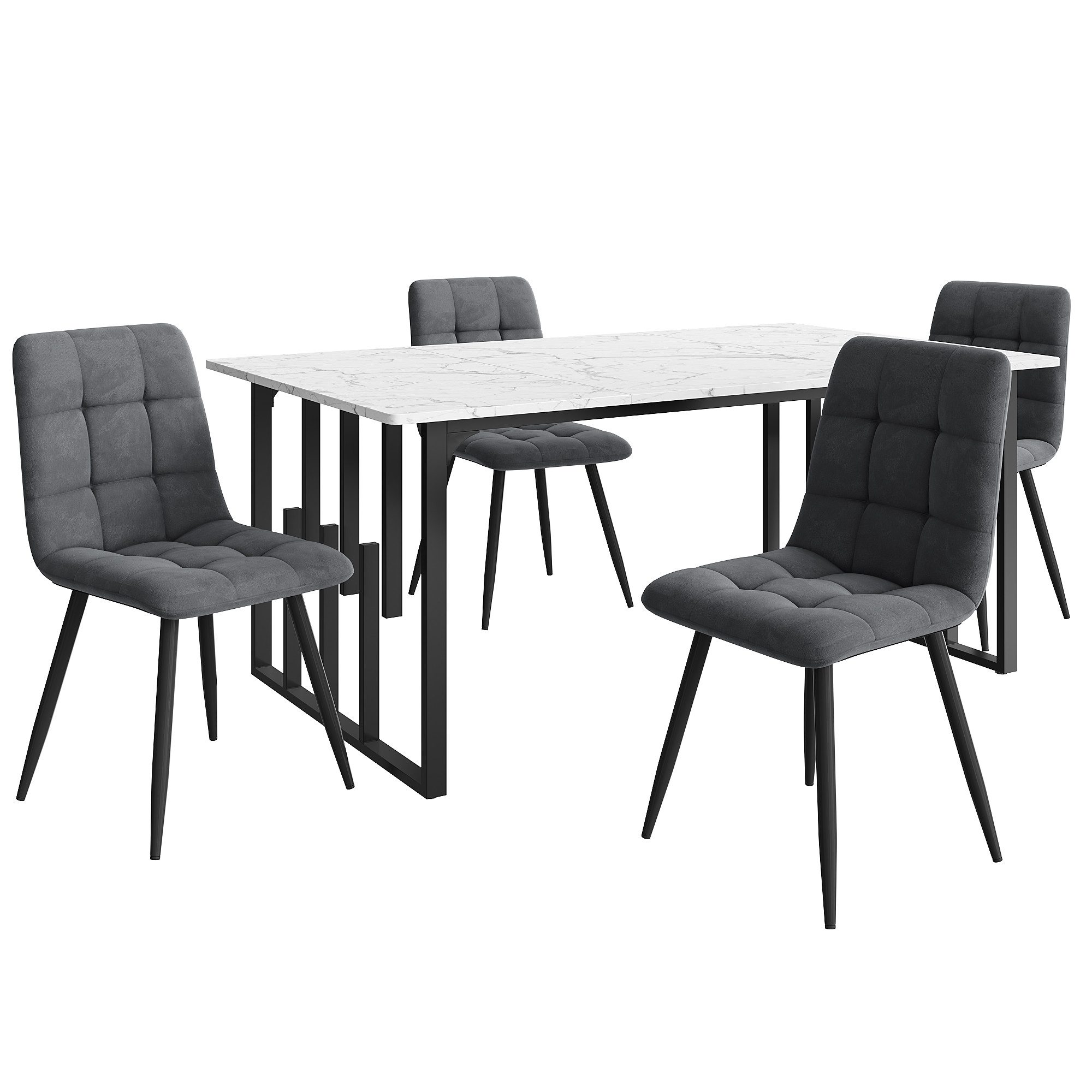 OKWISH Essgruppe Esszimmerstuhl, Esstisch mit 4 günstig online kaufen