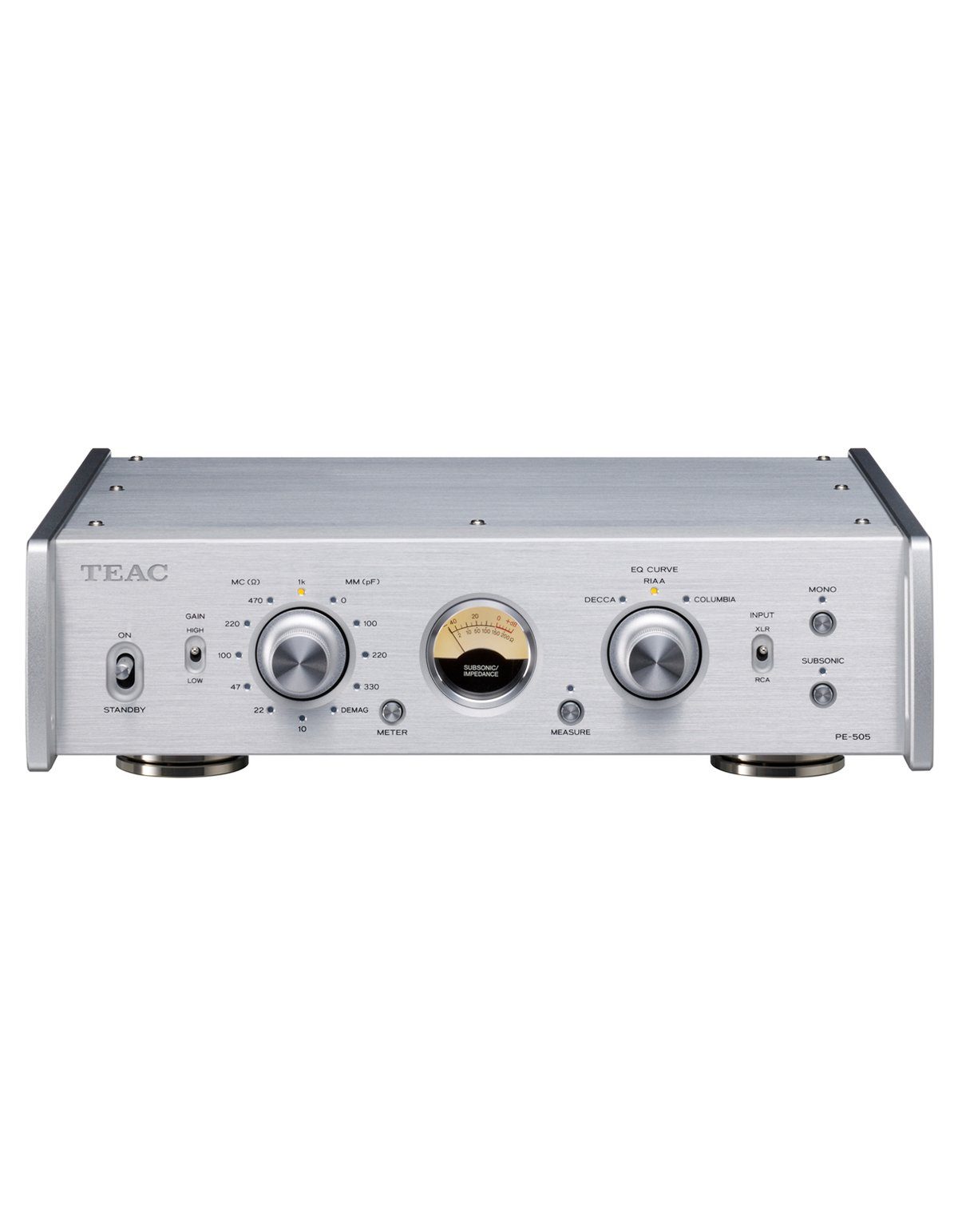 TEAC PE-505 Phono Preamplifier Audioverstärker Silver