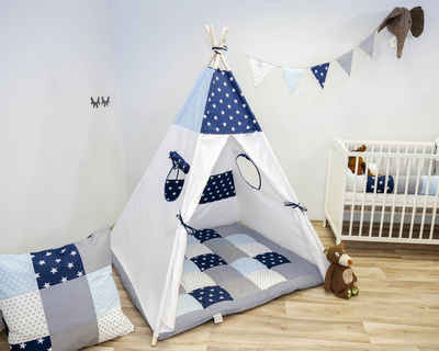 ULLENBOOM ® Spielzelt »Tipi-Zelt für Kinder Blau Hellblau Grau, Indoor & Outdoor geeignet« Spielzelt für das Kinderzimmer, In vielen Designs