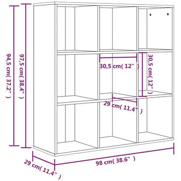 vidaXL Bücherregal Bücherregal Betongrau 98x29x97,5 cm Holzwerkstoff, 1-tlg.