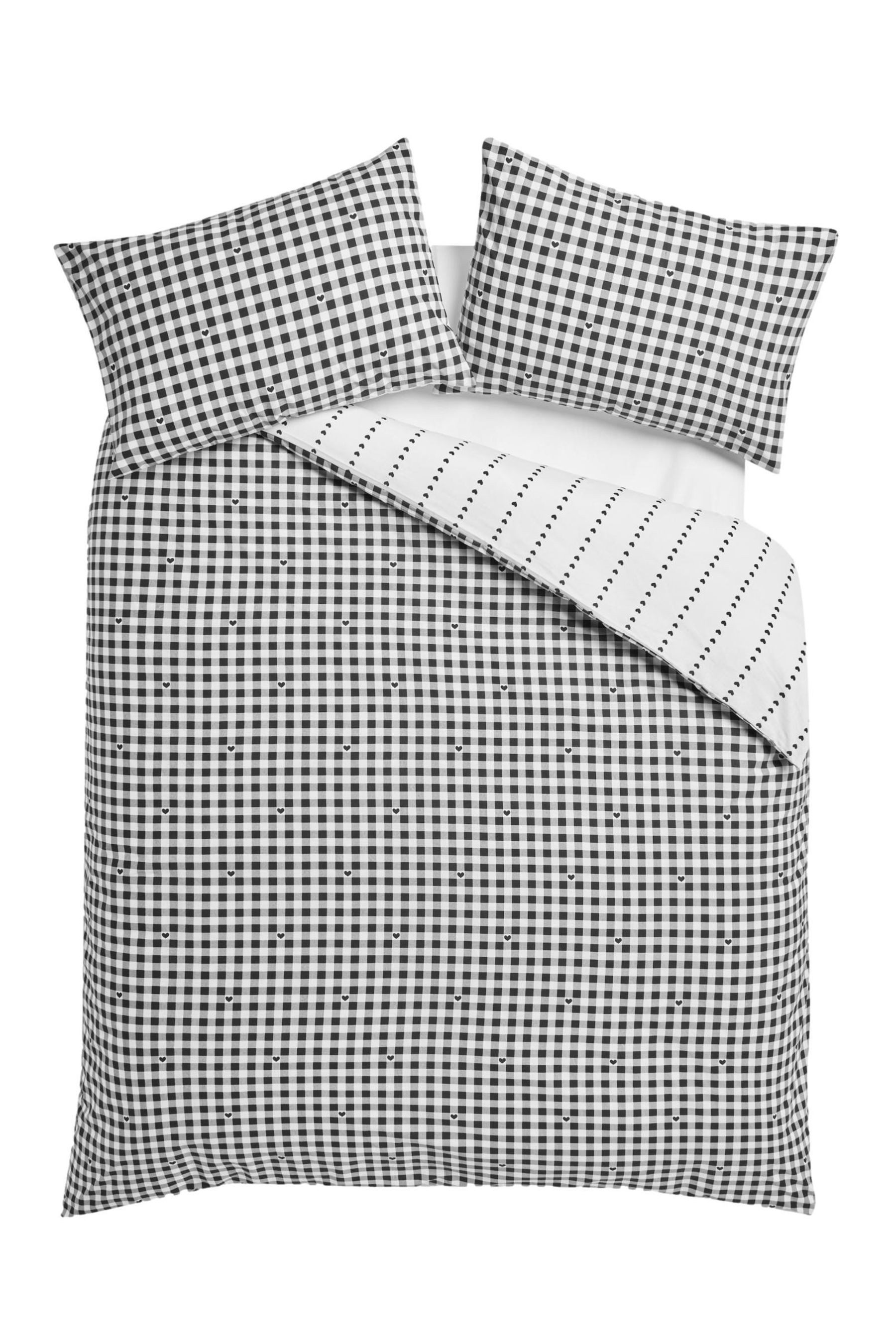 Next Bett-Set Wendbarer Bettbezug und Kissenbezug mit Herzmotiv, Bezug: Polyester (recycelt), Baumwolle