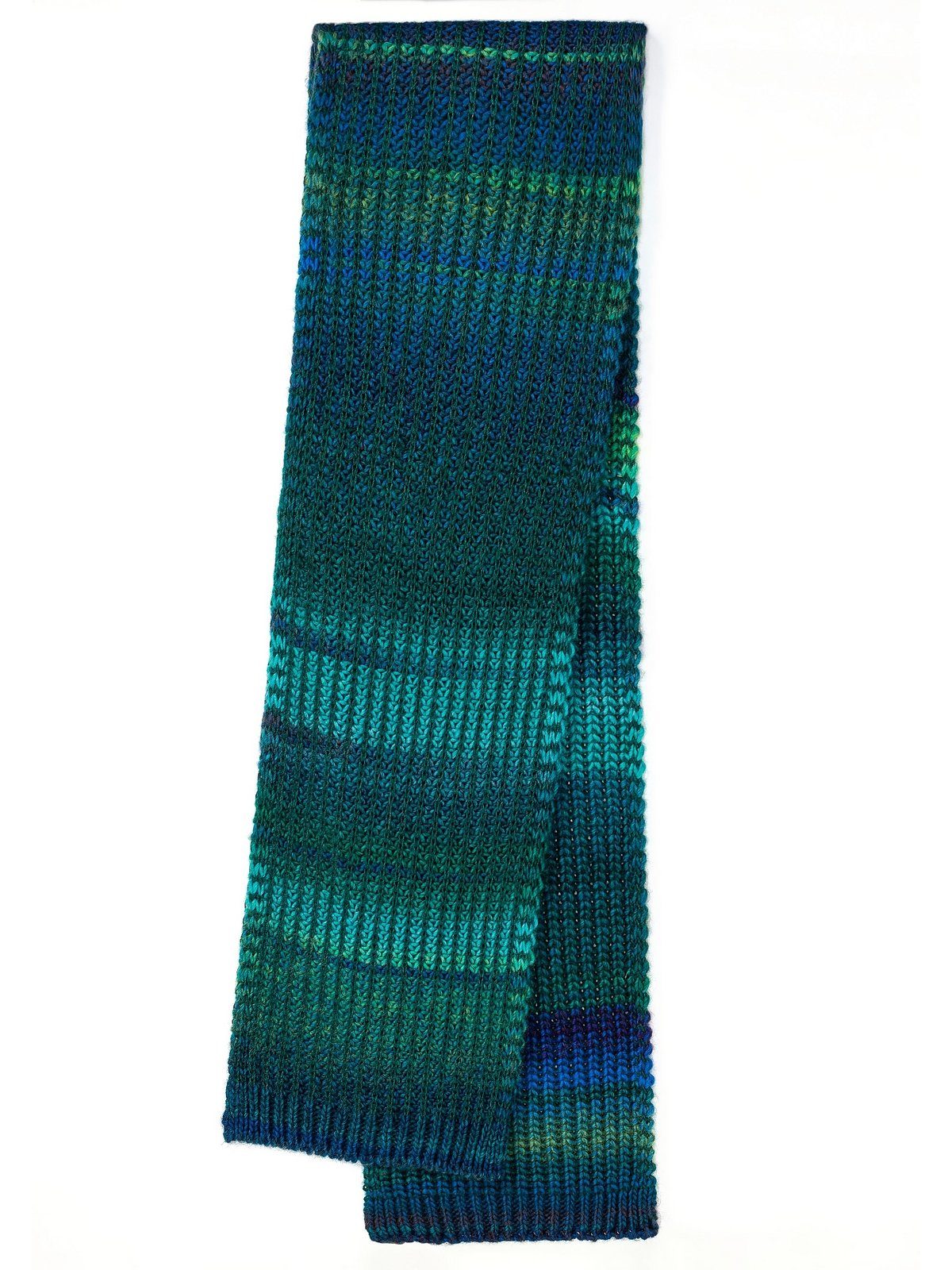 Farbverlauf, Größen, 180 Rippstrick, x in mit 28 grün-blau Große ca. Strickschal Sheego cm