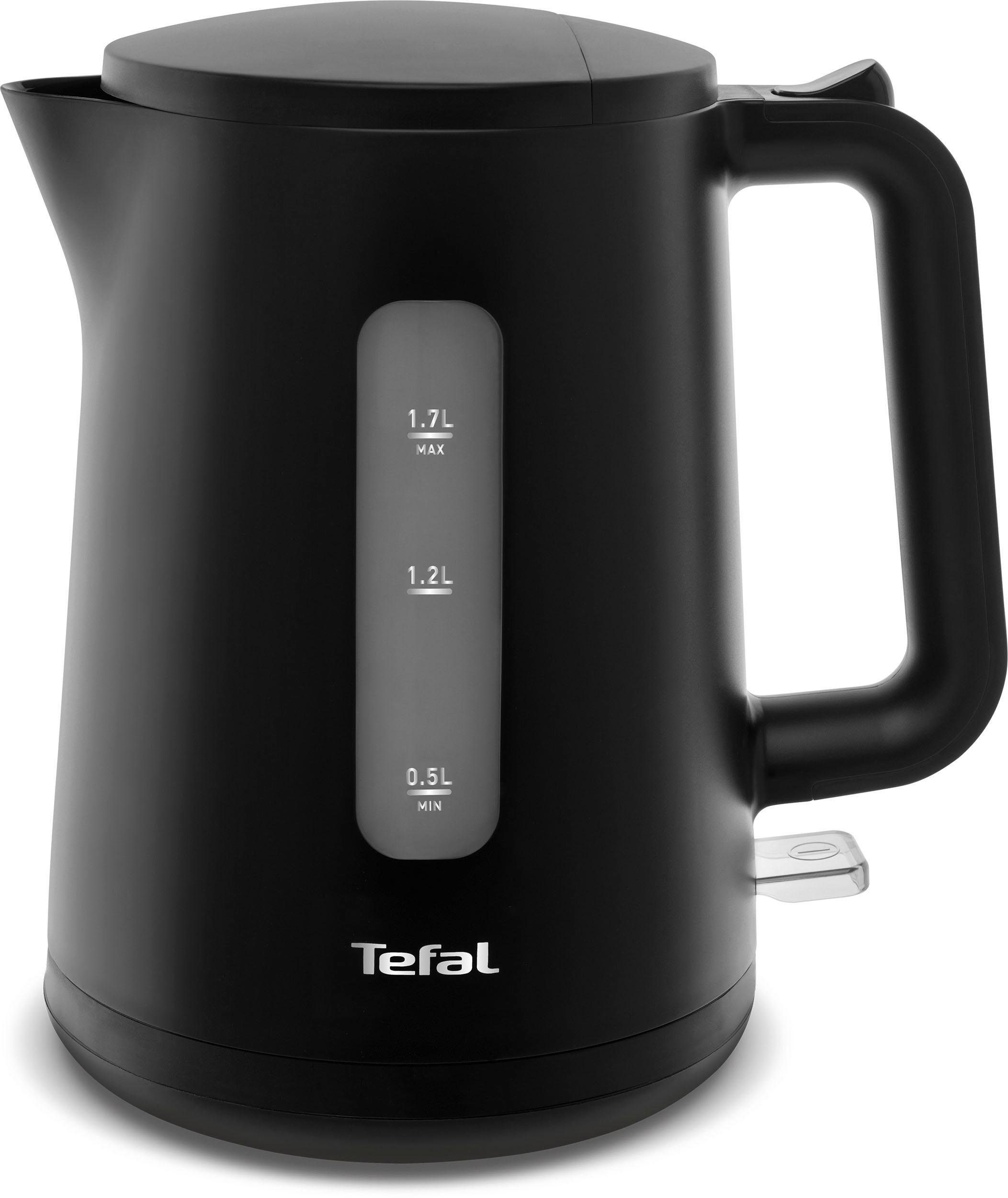 Tefal Wasserkocher KO2008 Principio Select, 1,7 l, 2400 W, Automatischer Ein-/Ausschalter, Antikalk-Filter, schwarz Matt