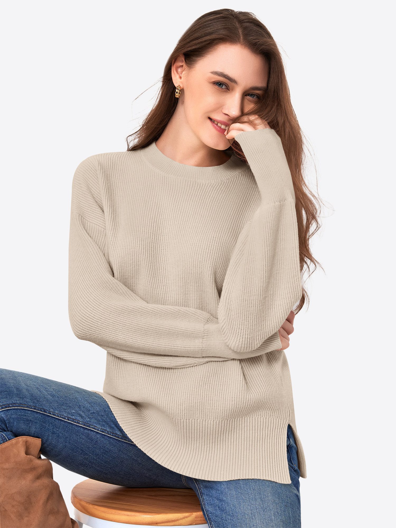 Imily Bela Sweater Damen Oversize-Pullover aus günstig online kaufen