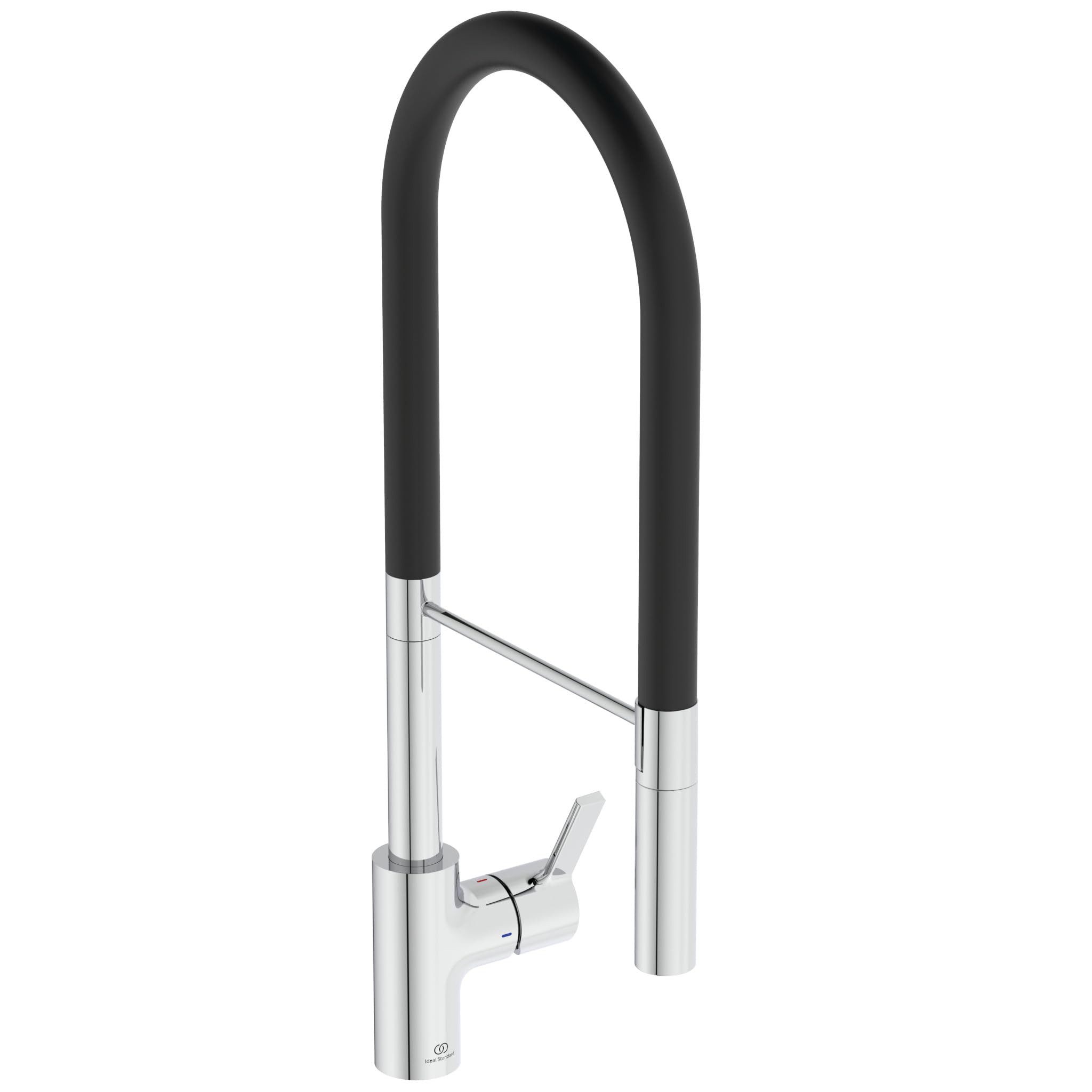 Ideal Standard Küchenarmatur BD421AA Flexibler Hochbogen mit 360° Drehung, inklusive 2-Funktionsbrause