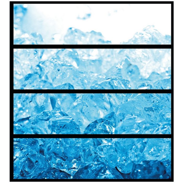 Wallario Möbelfolie Leuchtendes Eis in blau