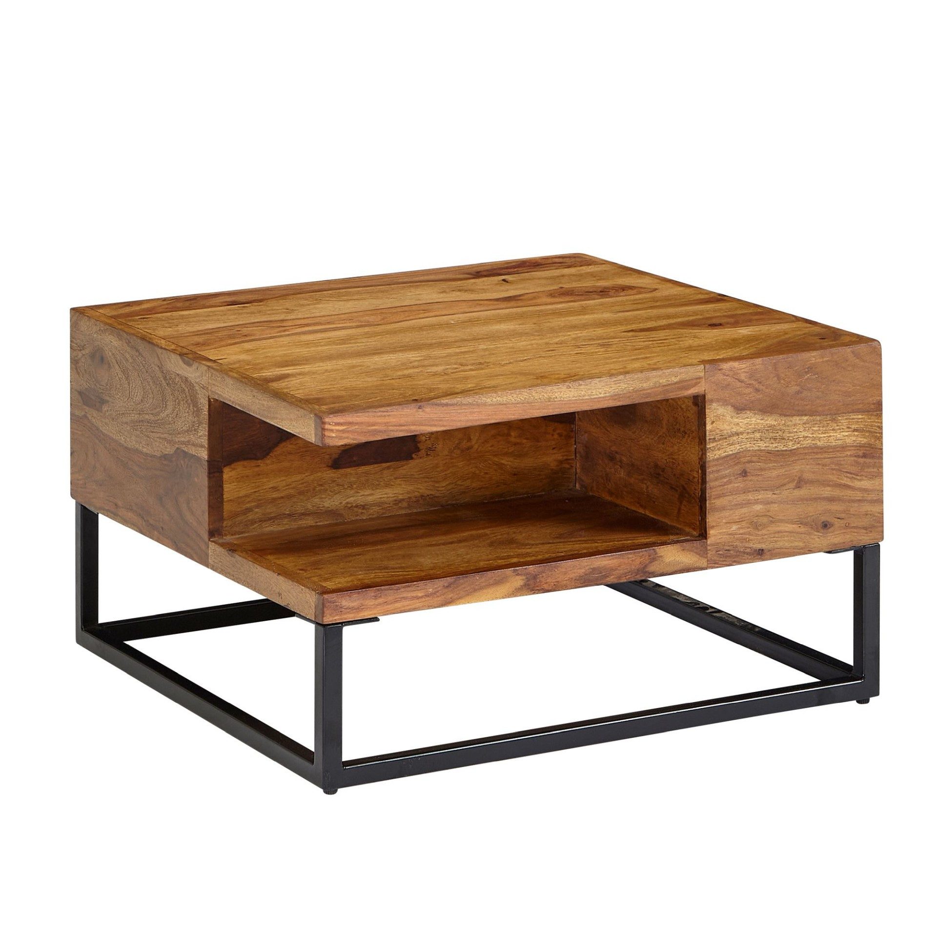 moebelfaktor Couchtisch Myvatn, Massivholz, Breite 60 cm, braun, Wohnzimmertisch, Industrial